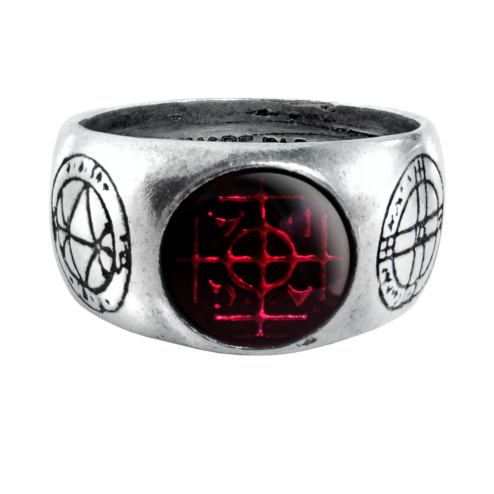 Alchemy Gothic Agla Pewter Ring Kabbalistic R71