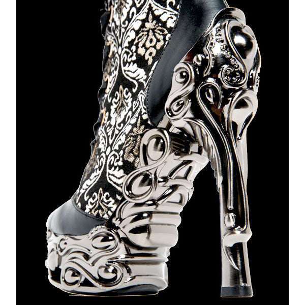 Hades RENA Ankle Boots Damask Brocade 6" Proteus Heel Lace Up 6-11