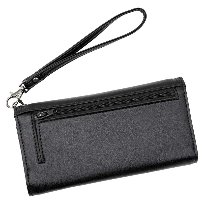 Kreepsville 666 RIP Bats Embossed Black Trifold Wallet