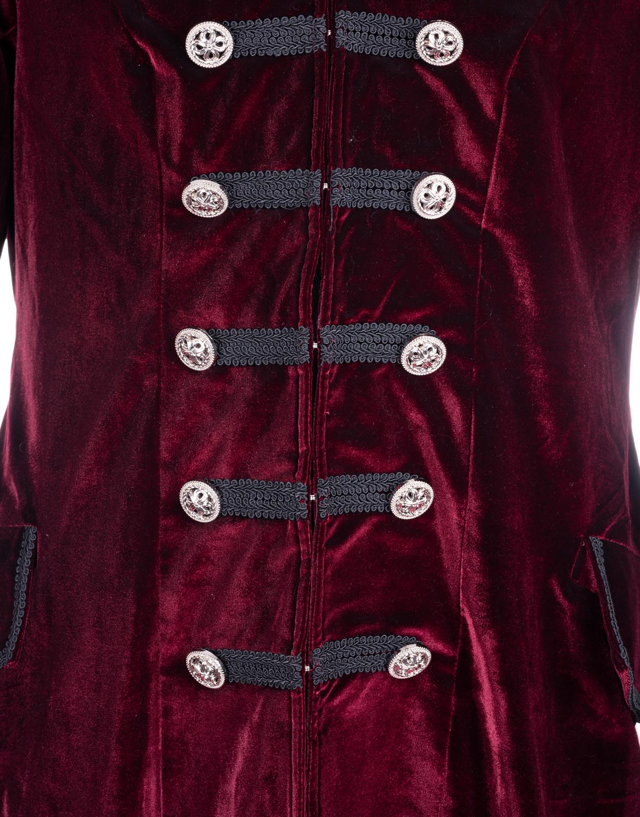 Rock Roll n Soul Burgundy Velvet Frock Coat