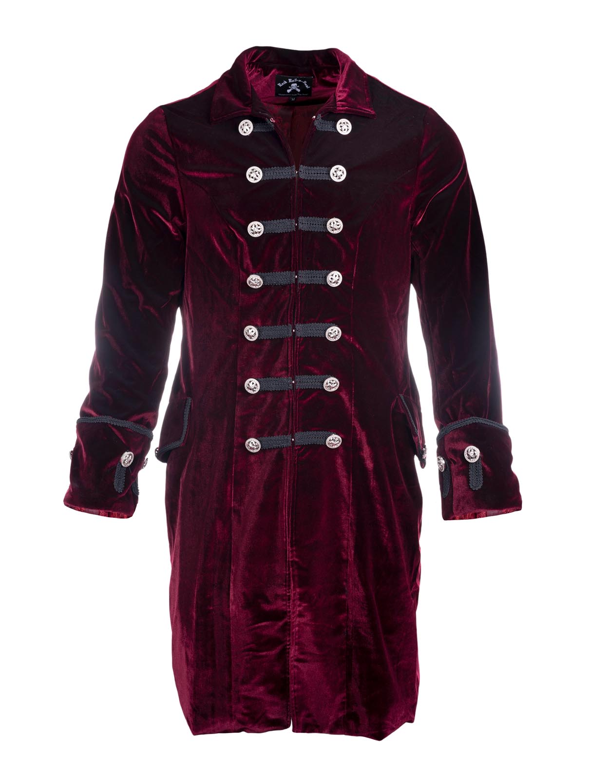 Rock Roll n Soul Burgundy Velvet Frock Coat