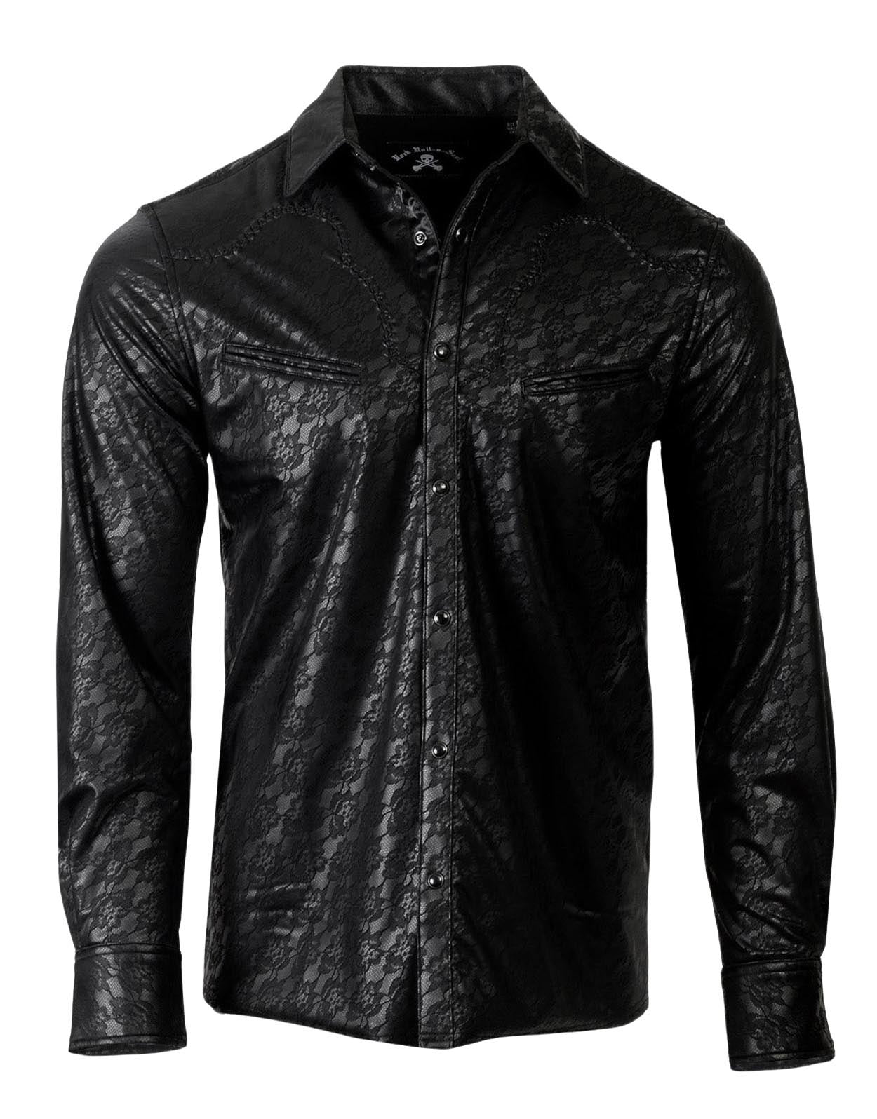 Rock n Roll Suicide Faux Leather Lace L/S Shirt