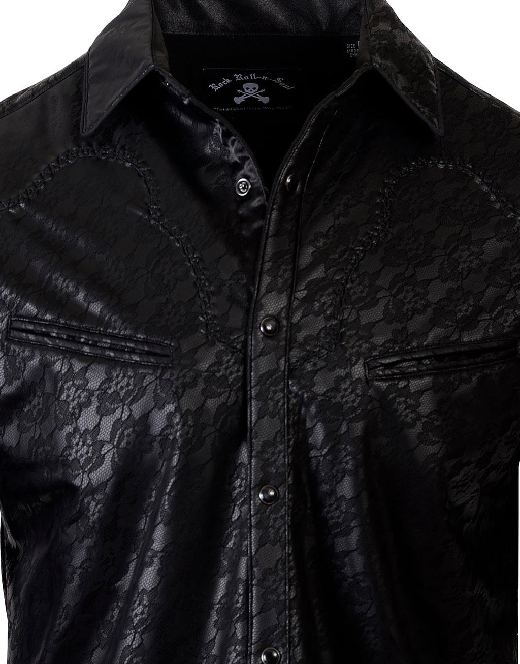 Rock n Roll Suicide Faux Leather Lace L/S Shirt