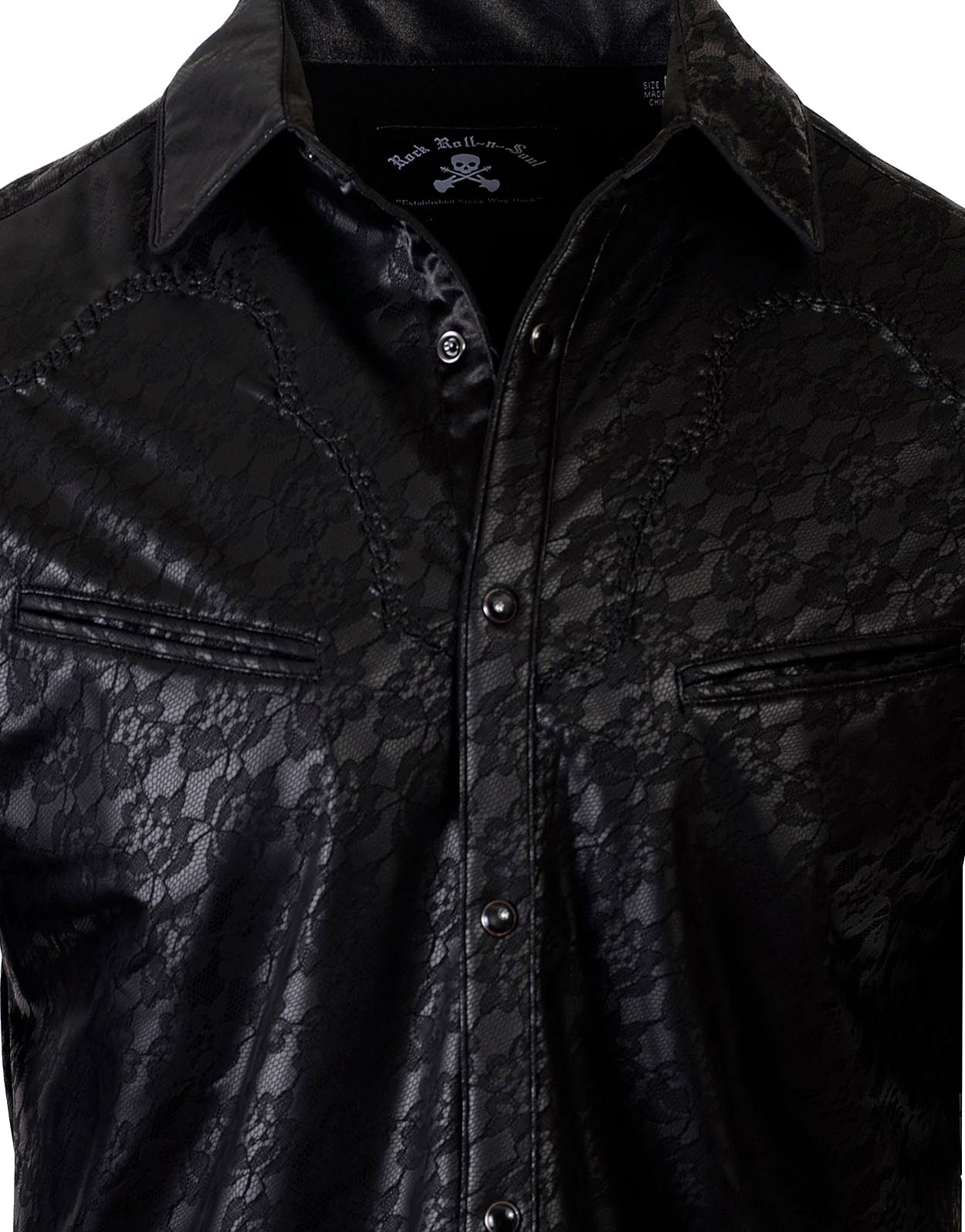 Rock n Roll Suicide Faux Leather Lace L/S Shirt