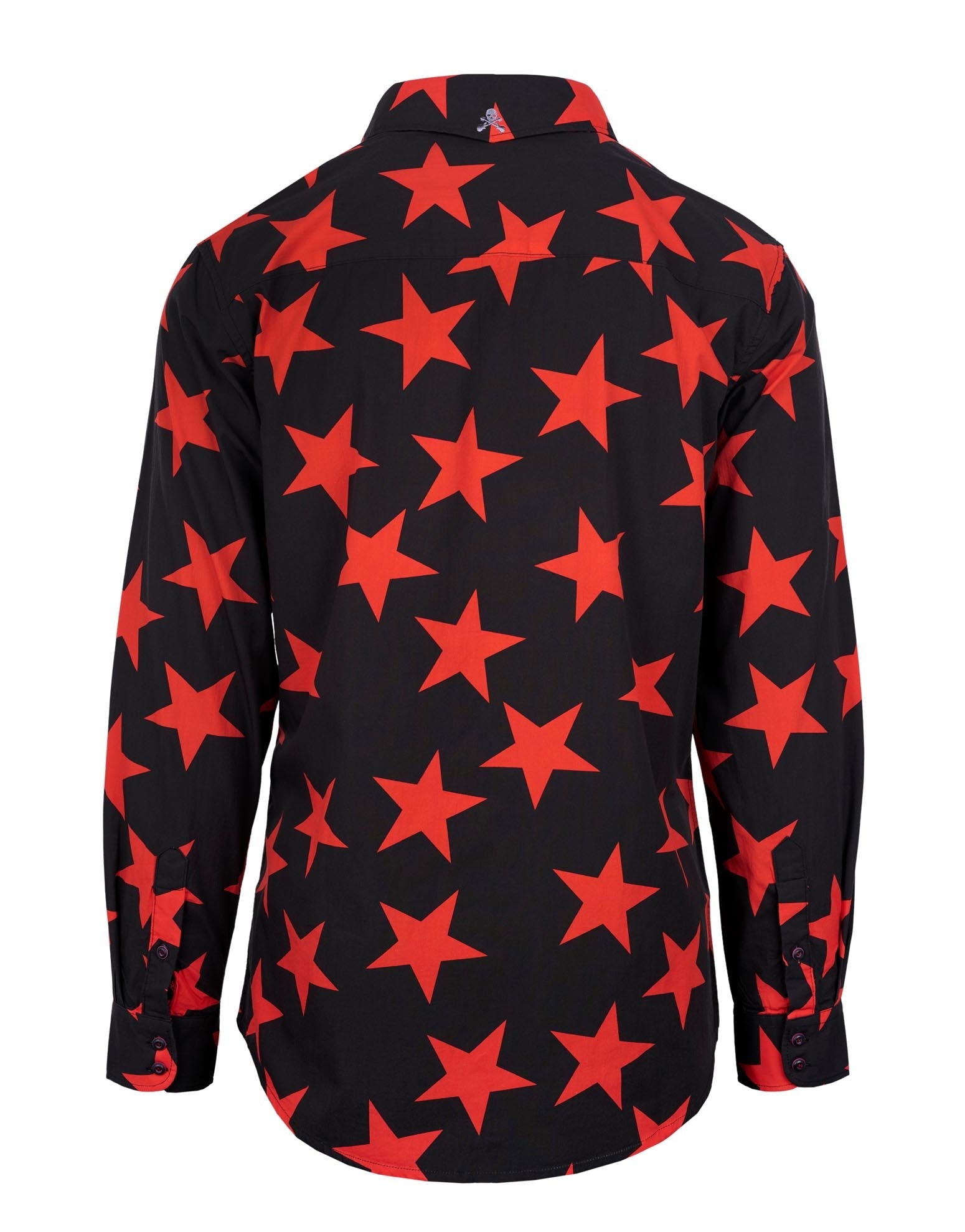 Rock Roll n Soul Starman Red Stars Black L/S Shirt