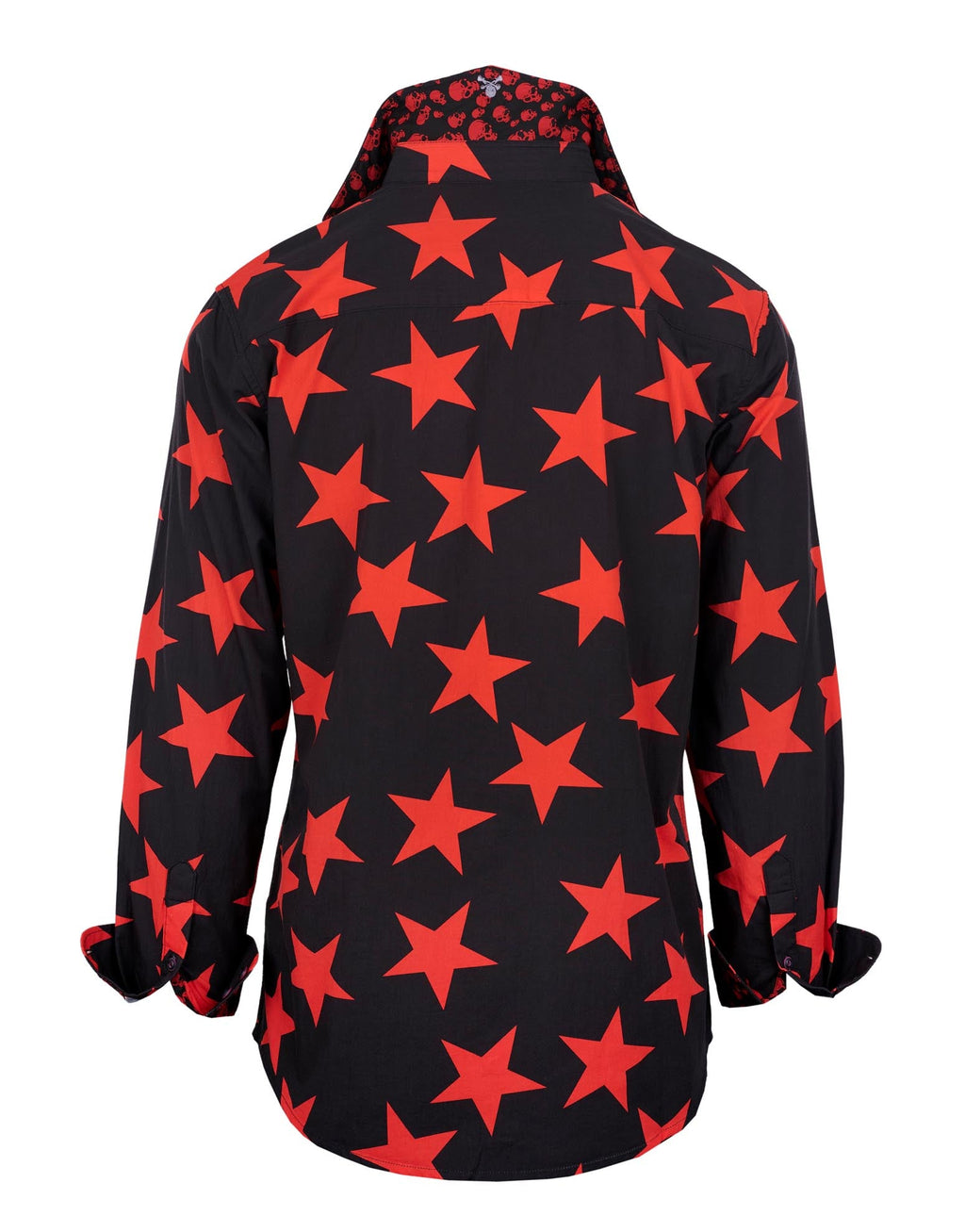 Rock Roll n Soul Starman Red Stars Black L/S Shirt