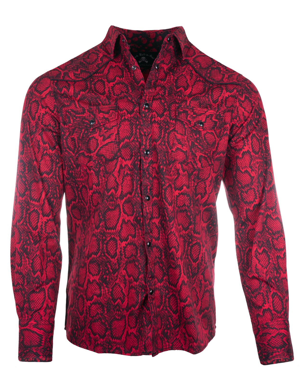 Rock Roll n Soul Dream On Red Snakeskin L/S Shirt