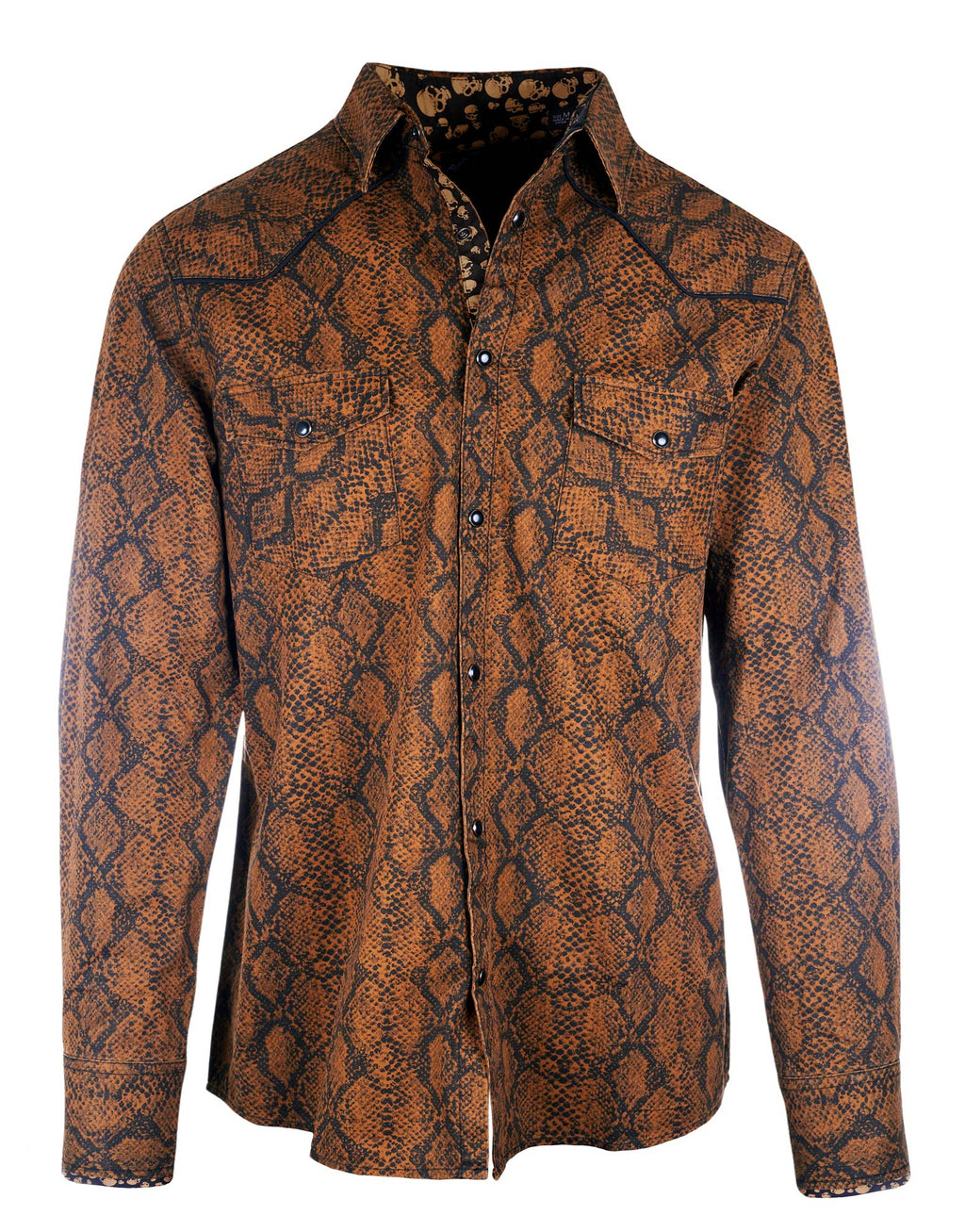 Rock Roll n Soul Serpent Brown Snakeskin L/S Shirt