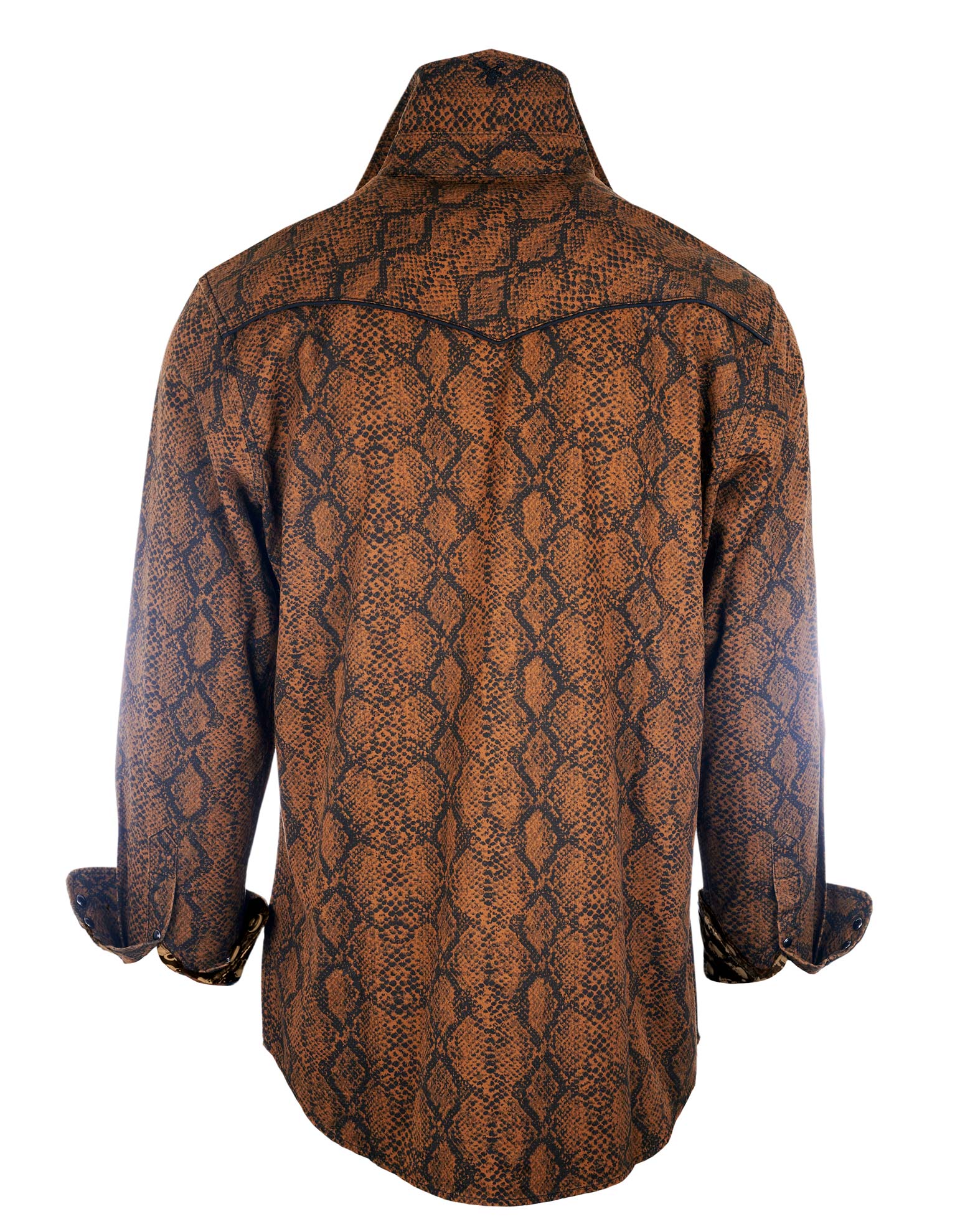 Rock Roll n Soul Serpent Brown Snakeskin L/S Shirt
