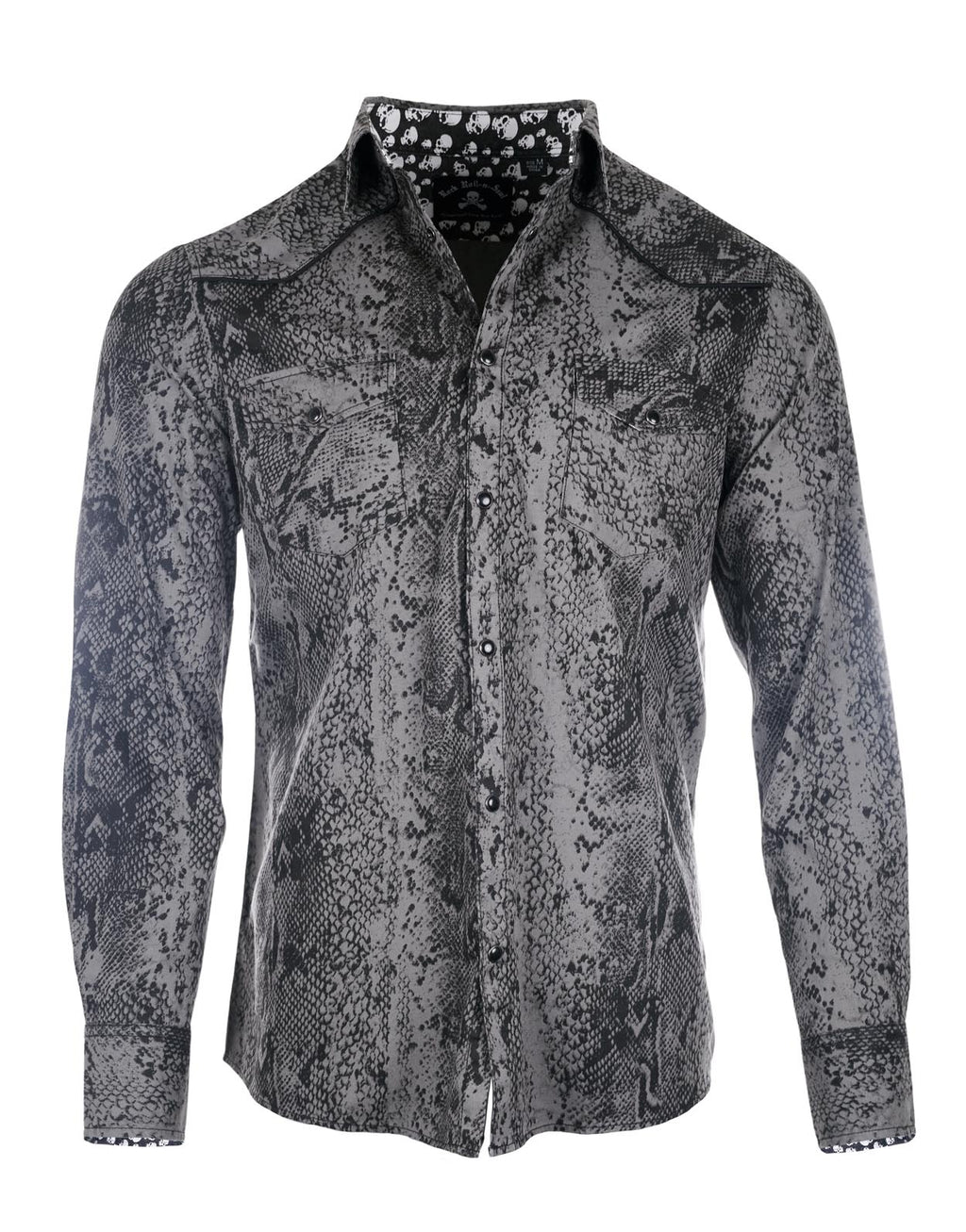 Love Ain't No Stranger Gray Snakeskin L/S Shirt