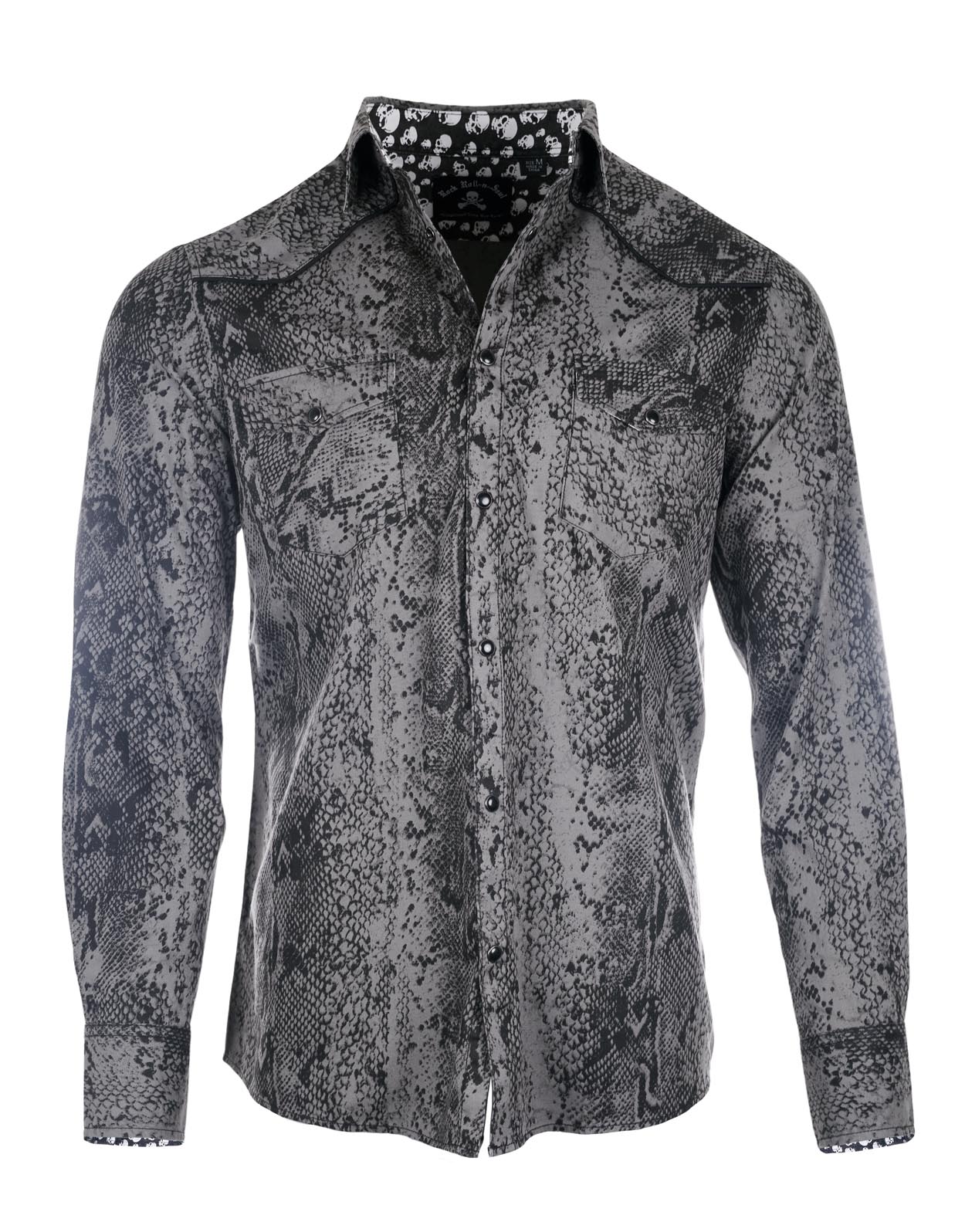 Love Ain't No Stranger Gray Snakeskin L/S Shirt