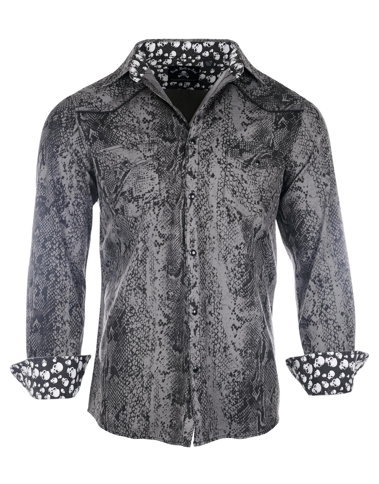 Love Ain't No Stranger Gray Snakeskin L/S Shirt