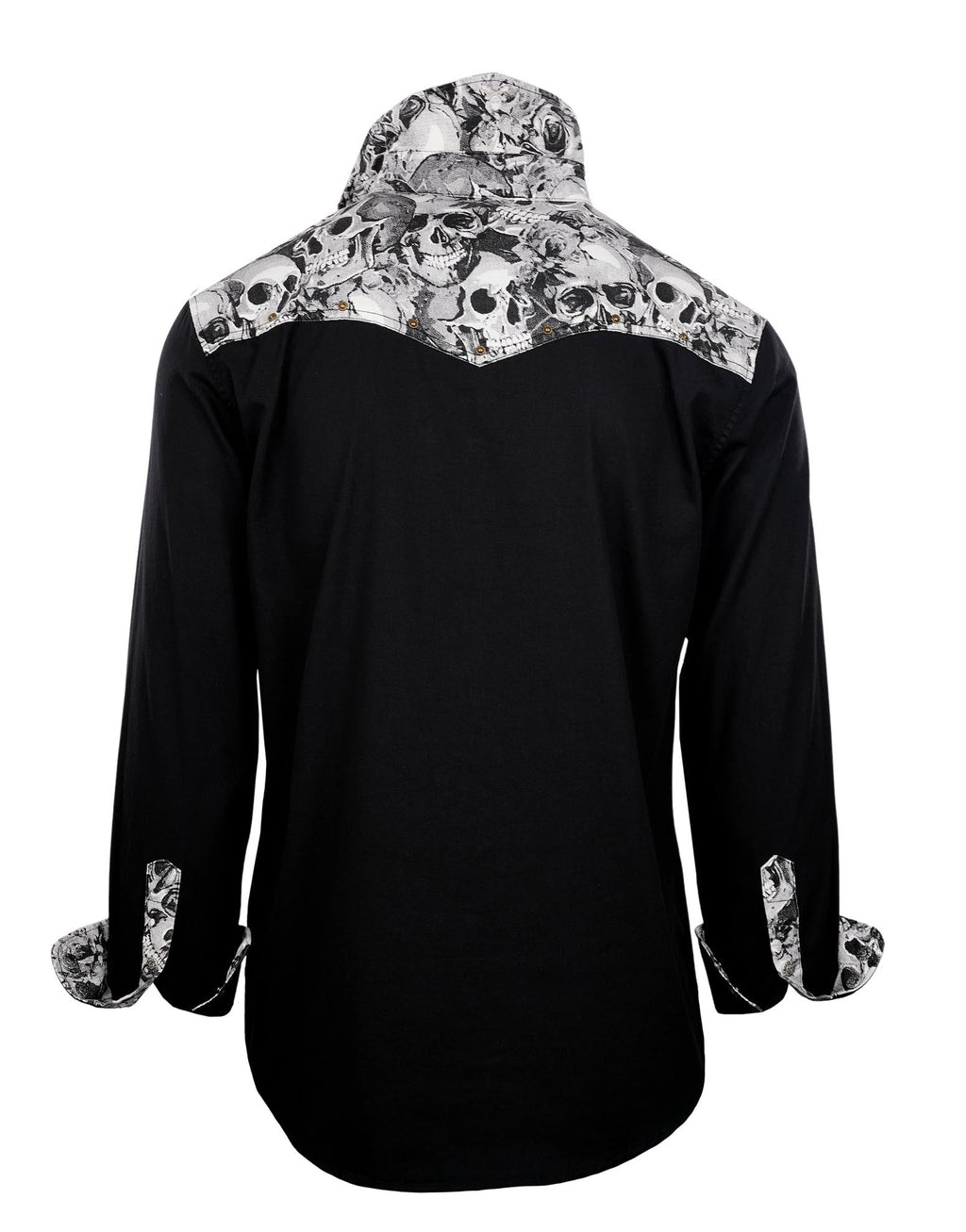 Rock Roll n Soul Whipping Post Black Skulls L/S Shirt