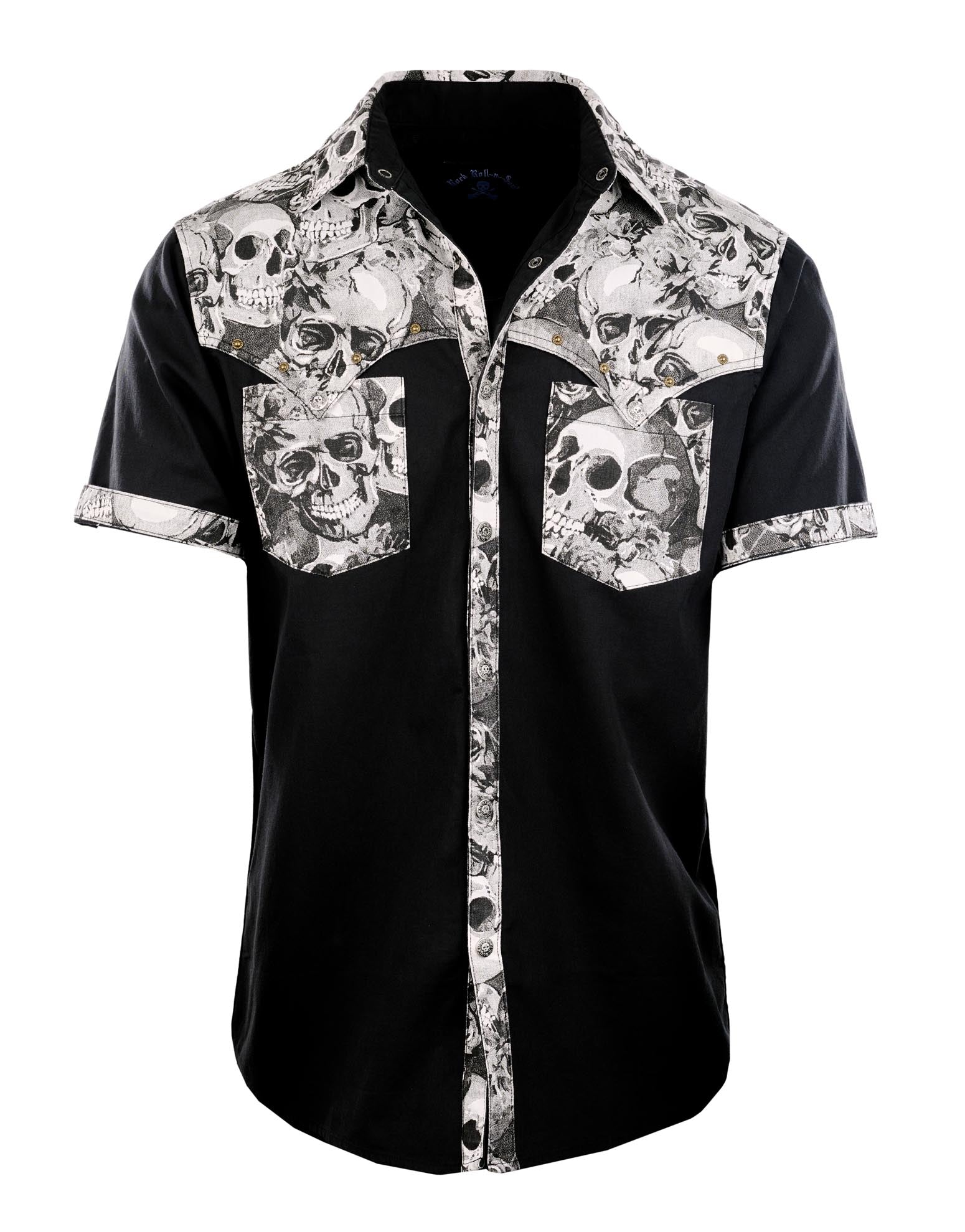 Rock Roll n Soul S/S Whipping Post Black Skulls Shirt