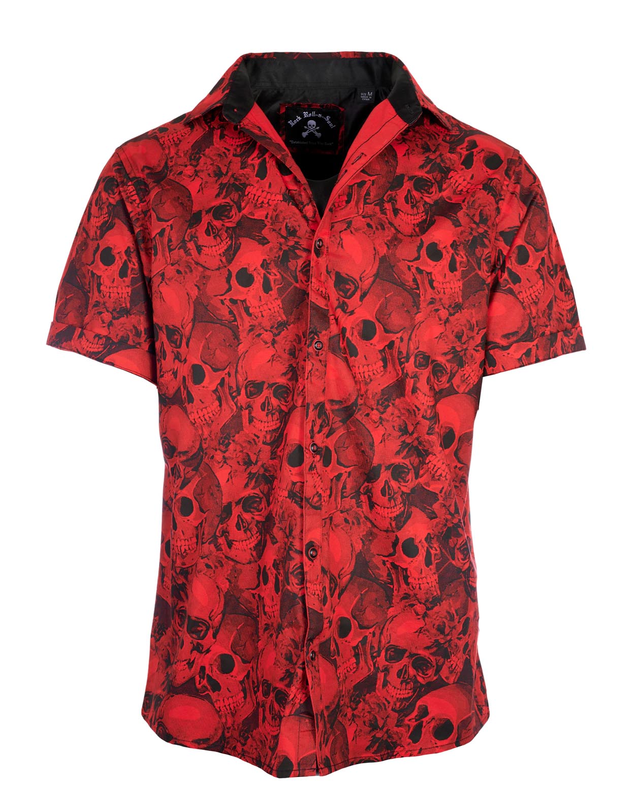 Rock Roll n Soul S/S Up All Night Red Skulls Shirt
