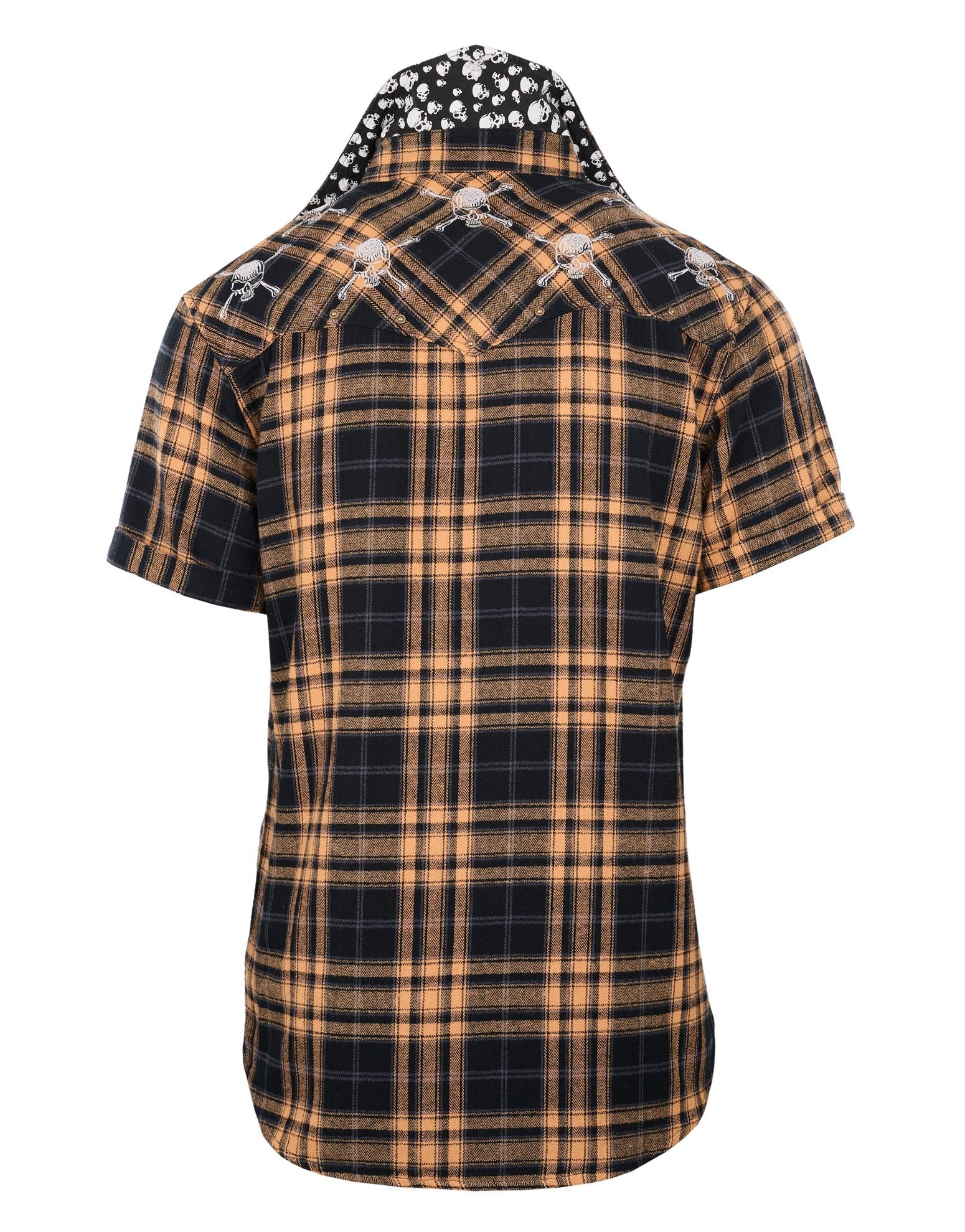 S/S Master of Puppets V Yellow Plaid Skull Shirt