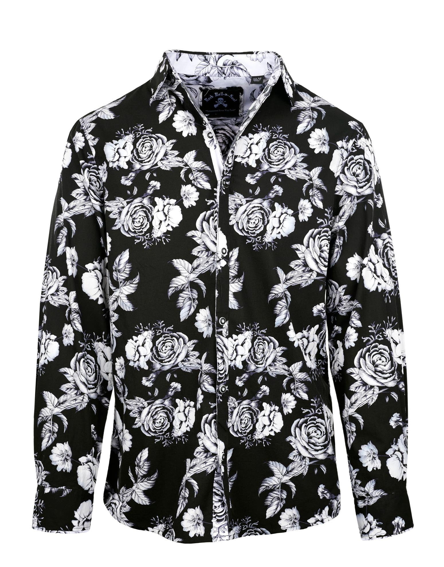 Rock Roll n Soul English Rose Black L/S Shirt