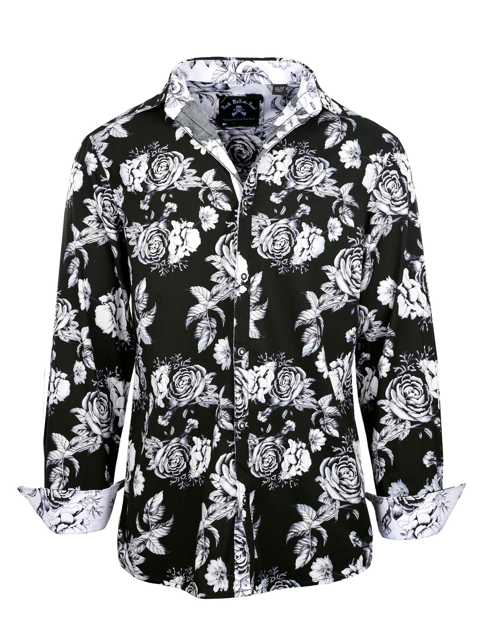 Rock Roll n Soul English Rose Black L/S Shirt