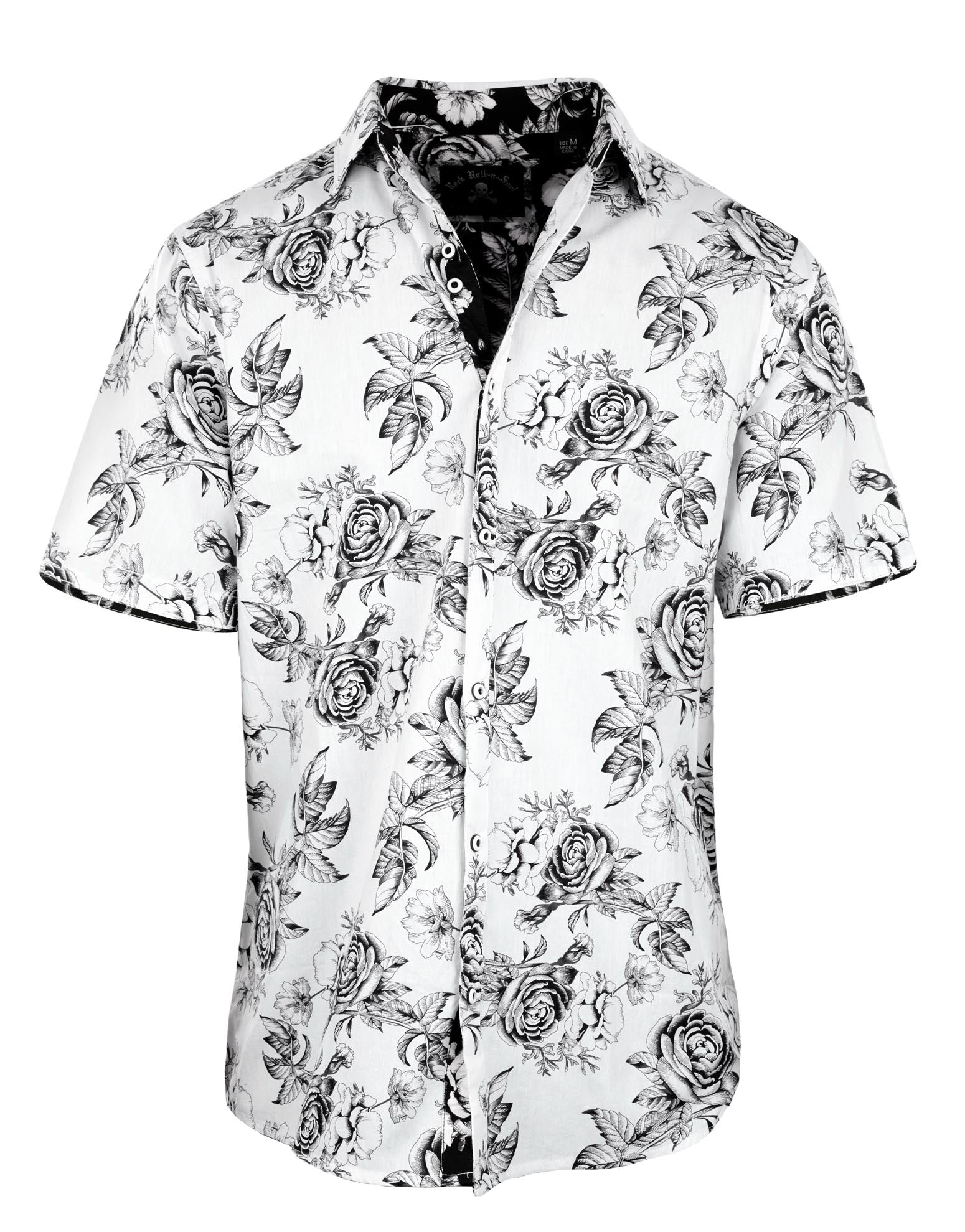 Rock Roll n Soul S/S English Black Rose White Shirt