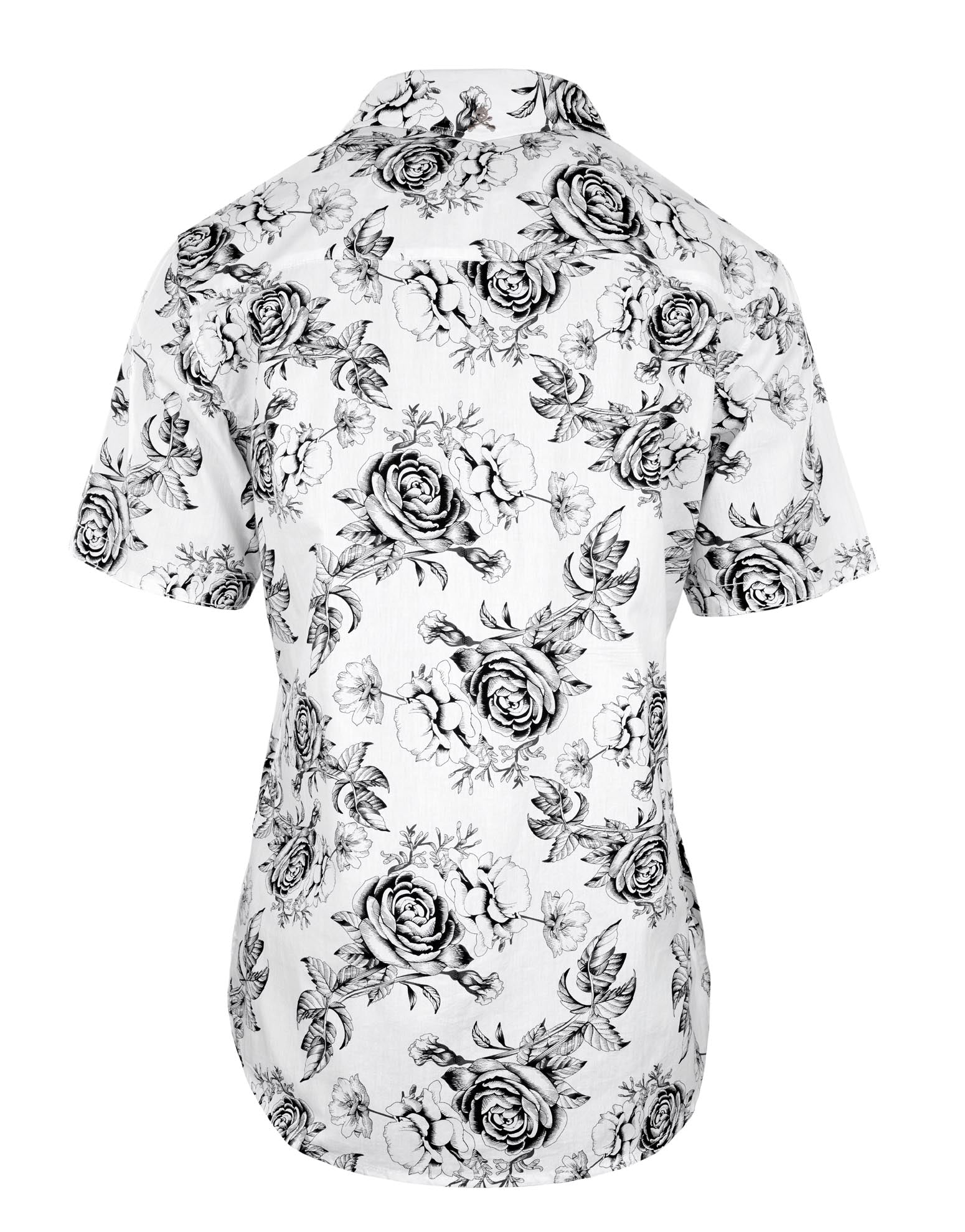 Rock Roll n Soul S/S English Black Rose White Shirt