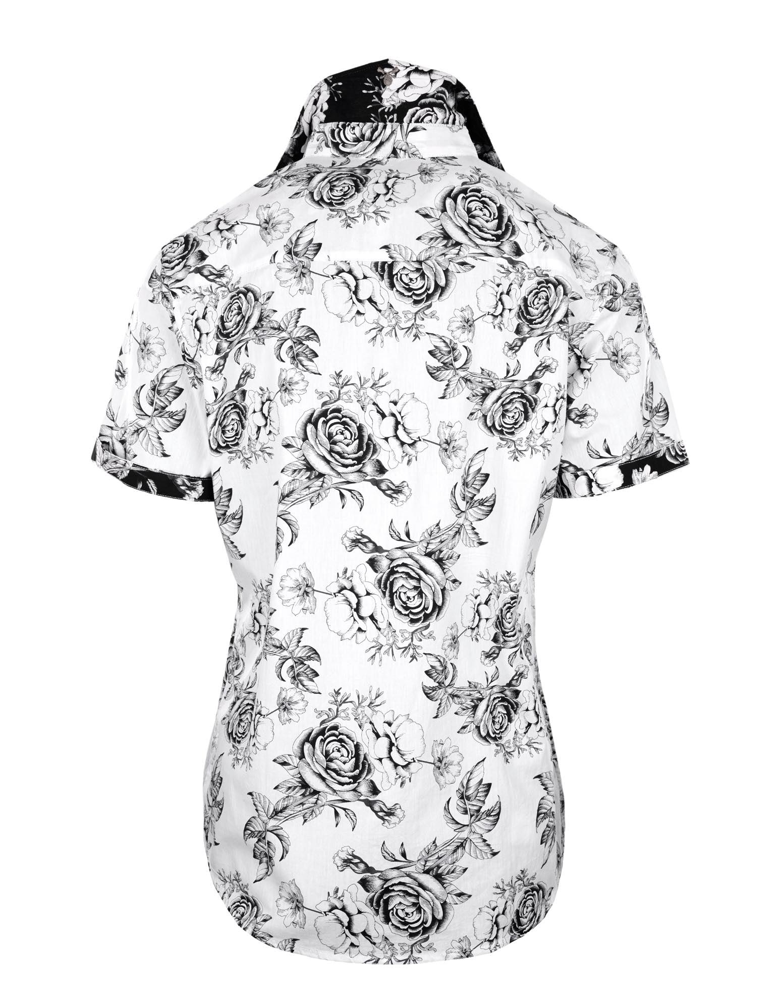 Rock Roll n Soul S/S English Black Rose White Shirt