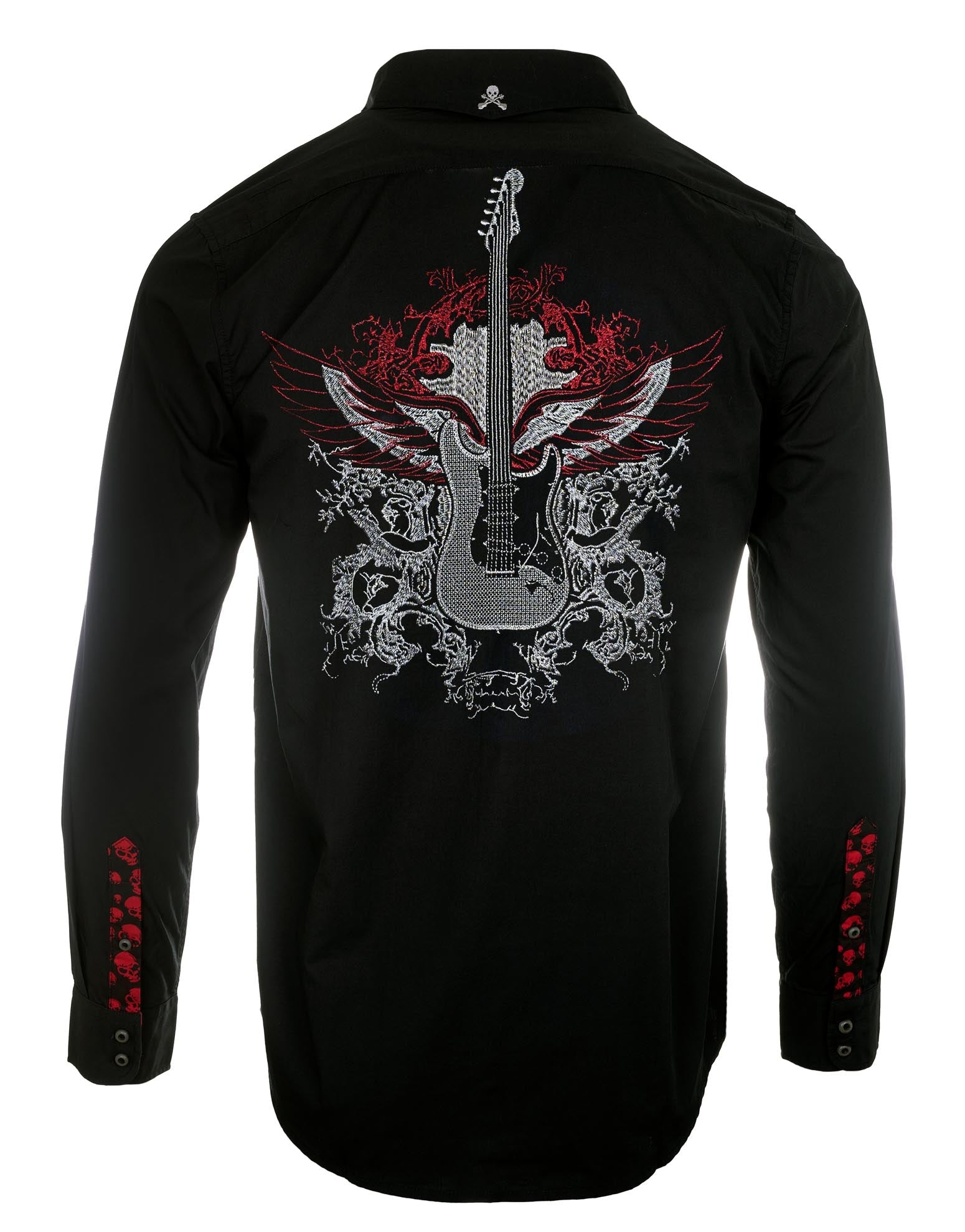 Rock Roll n Soul Guitar Wings Black L/S Shirt