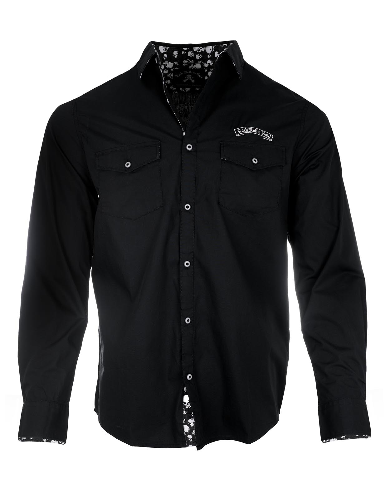 Rock Roll n Soul Time is Running Out Skull L/S Shirt