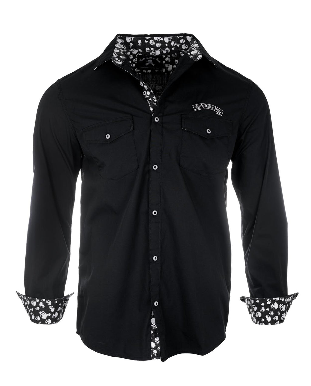 Rock Roll n Soul Time is Running Out Skull L/S Shirt