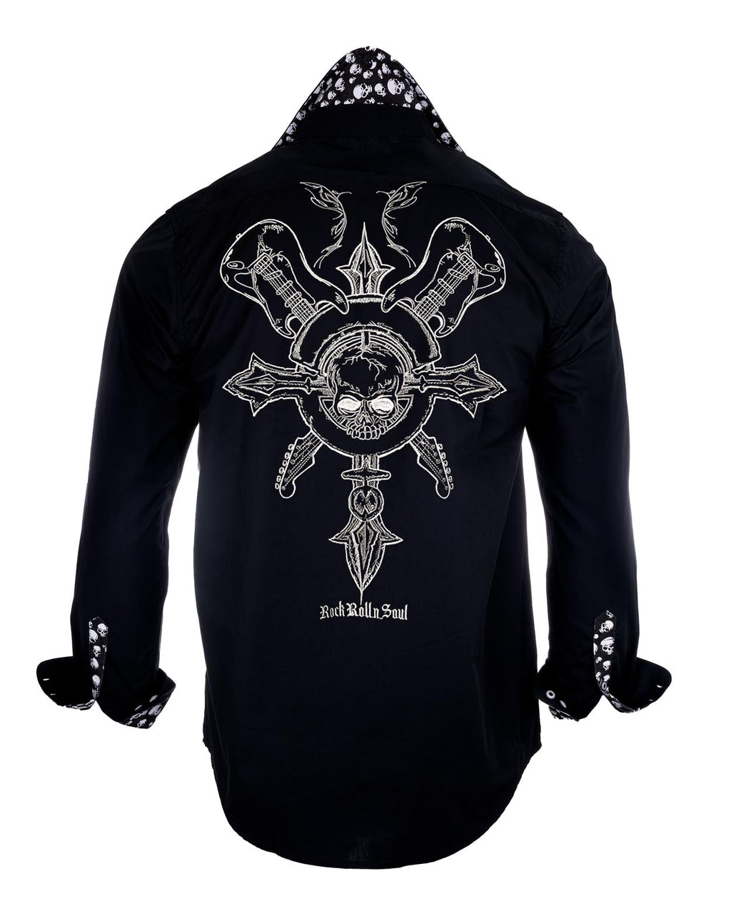 Rock Roll n Soul Time is Running Out Skull L/S Shirt