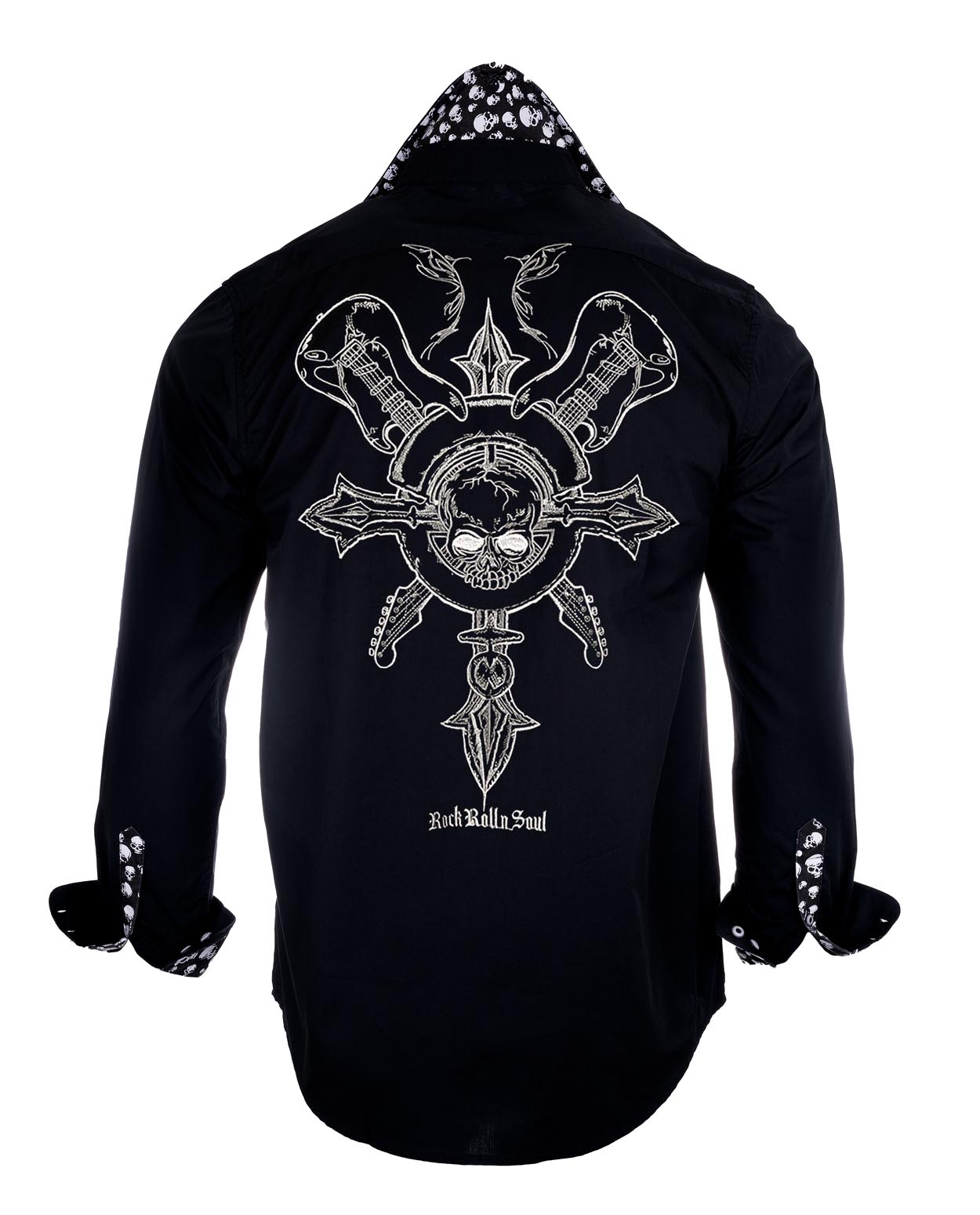Rock Roll n Soul Time is Running Out Skull L/S Shirt