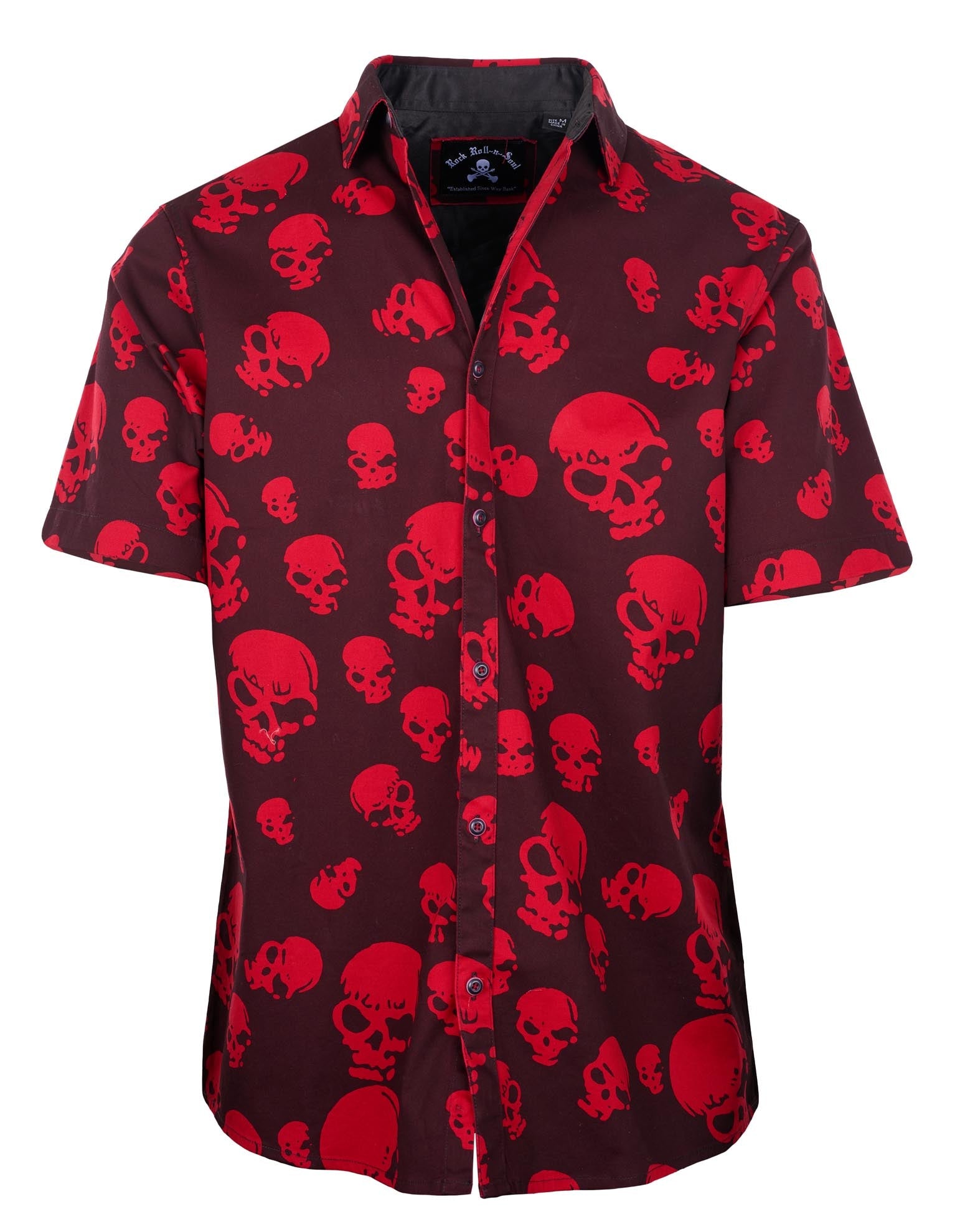 Rock Roll n Soul S/S Helter Skelter Red Skulls Shirt