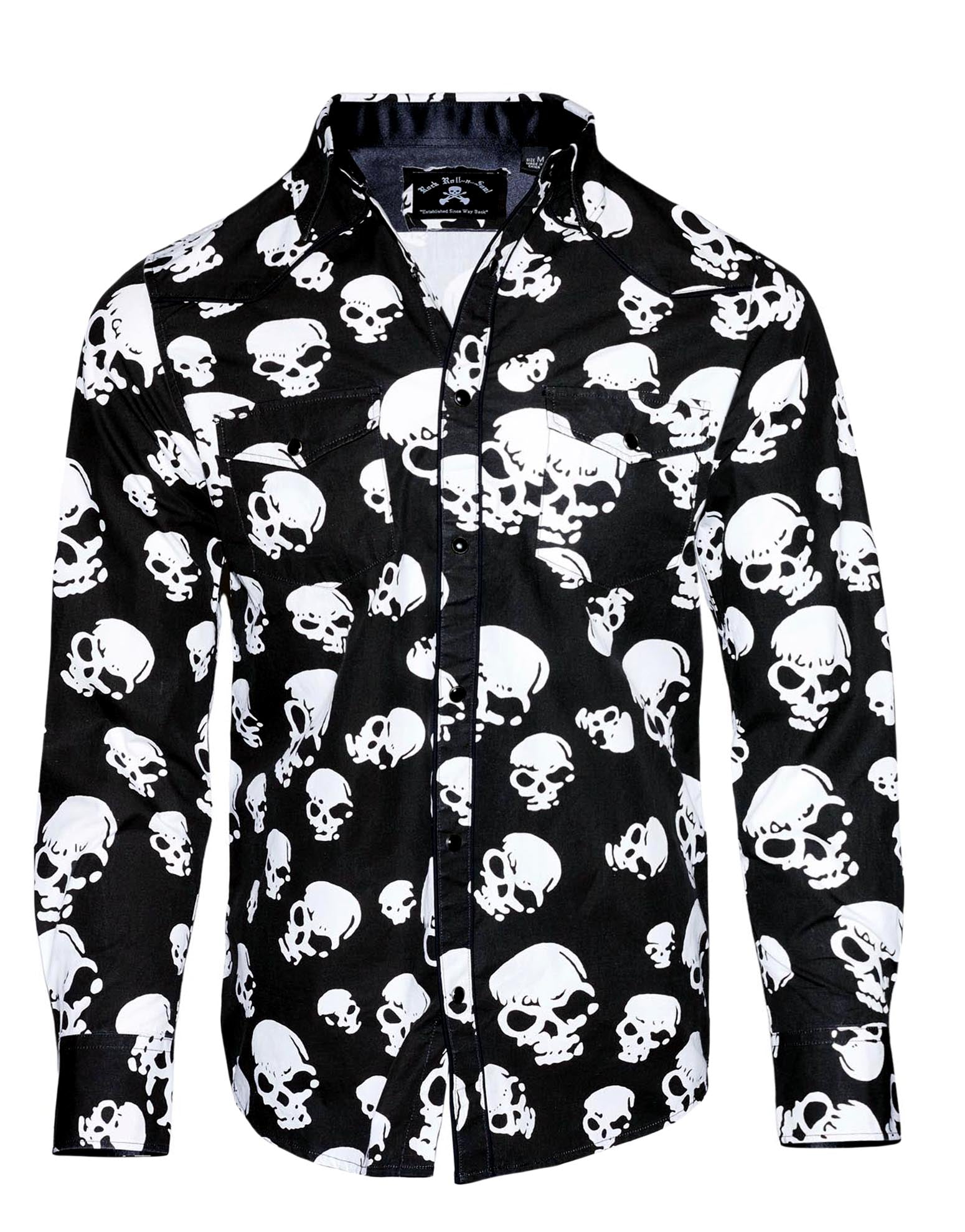 Rock Roll n Soul Dragula Skulls Black L/S Shirt