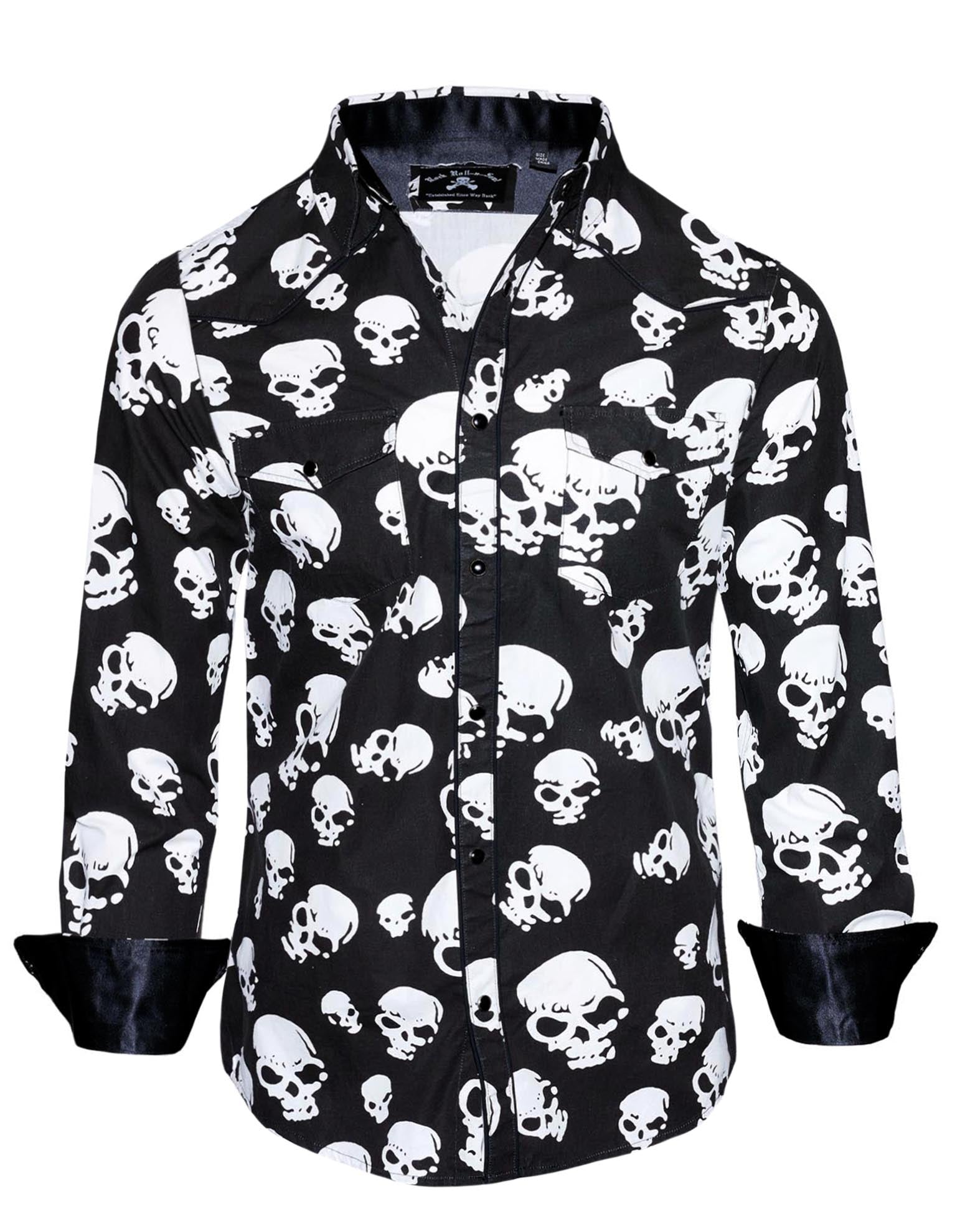 Rock Roll n Soul Dragula Skulls Black L/S Shirt