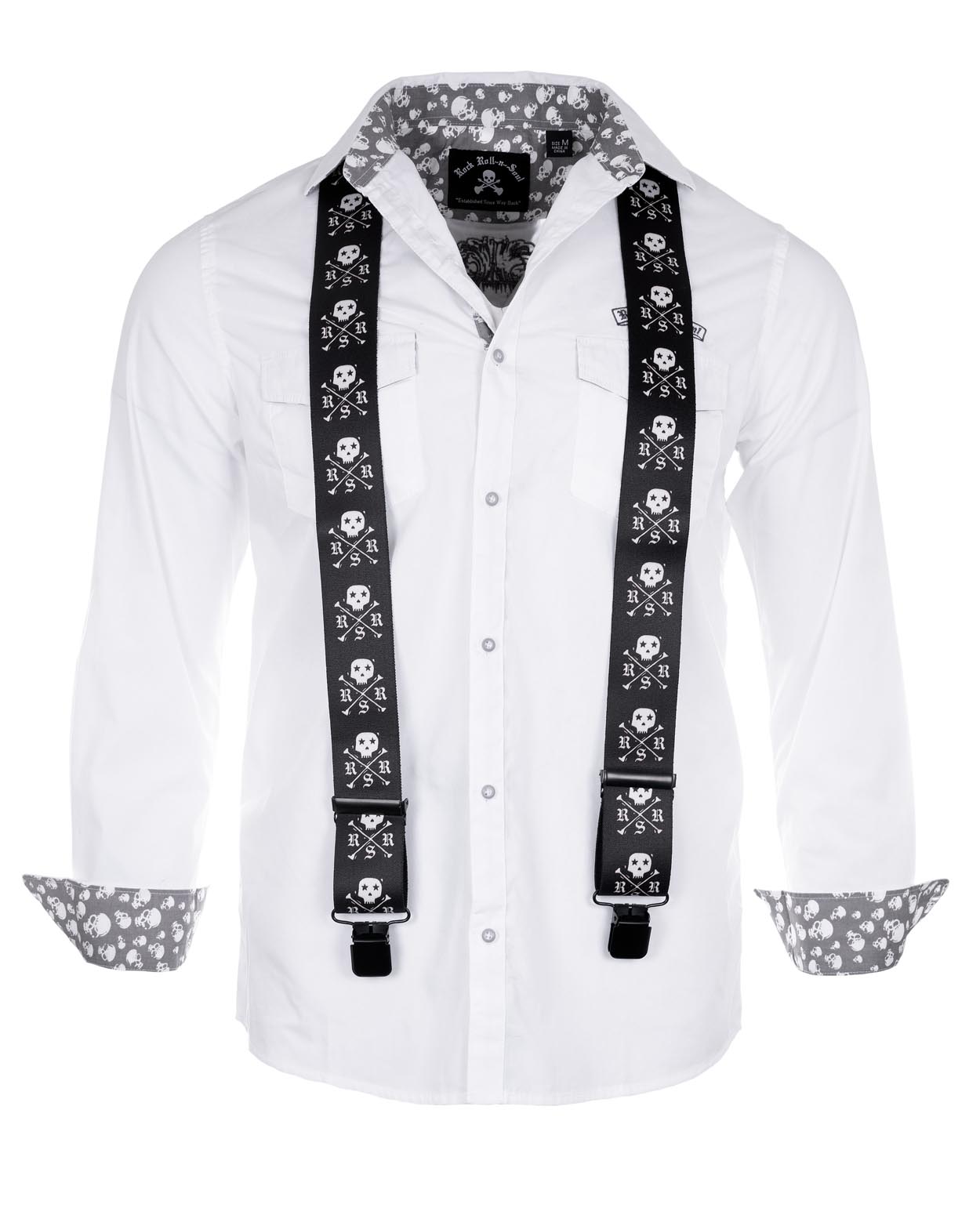 Rock Roll n Soul Iconic Skull X Bones Suspenders