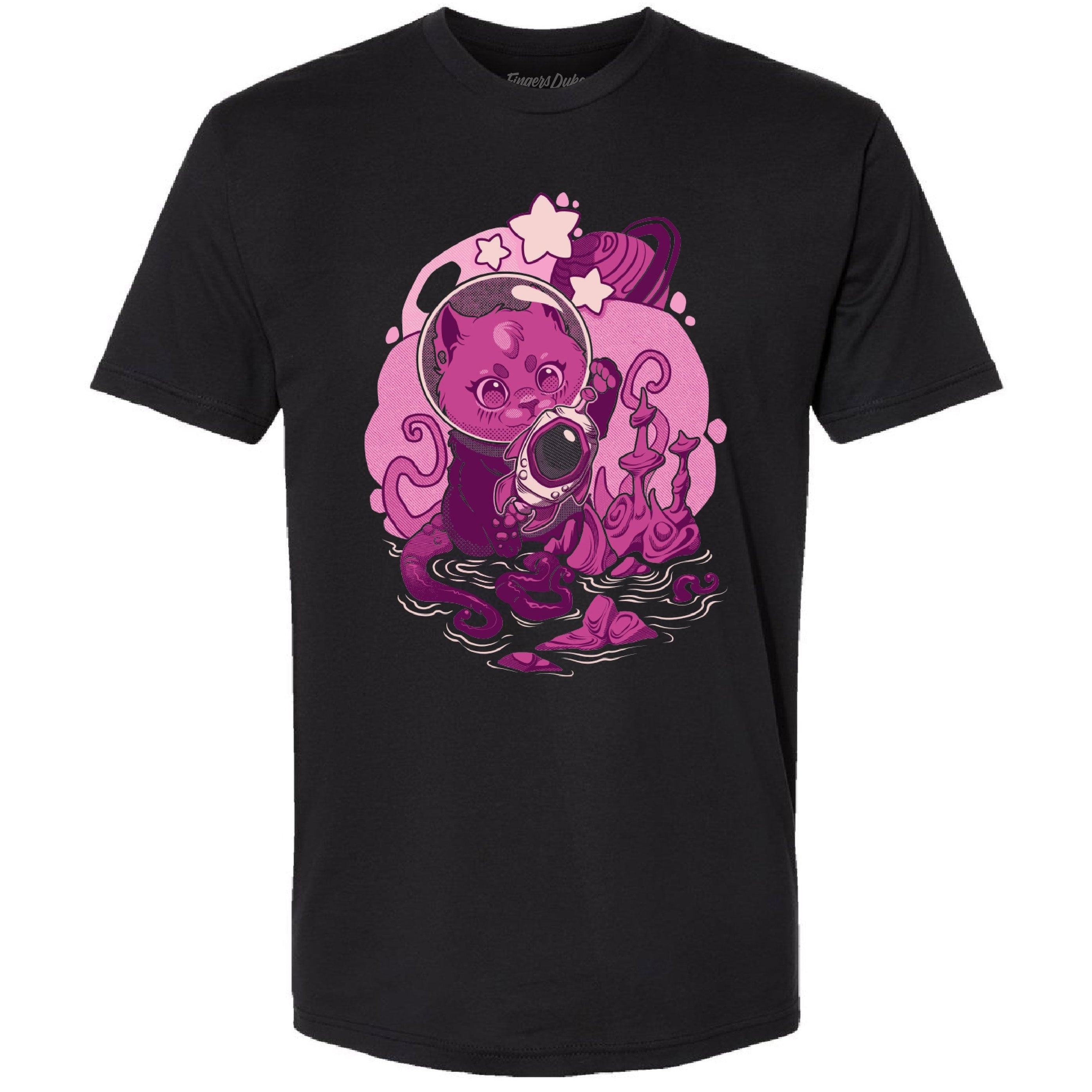 Fingers Duke Space Cat Black T-Shirt