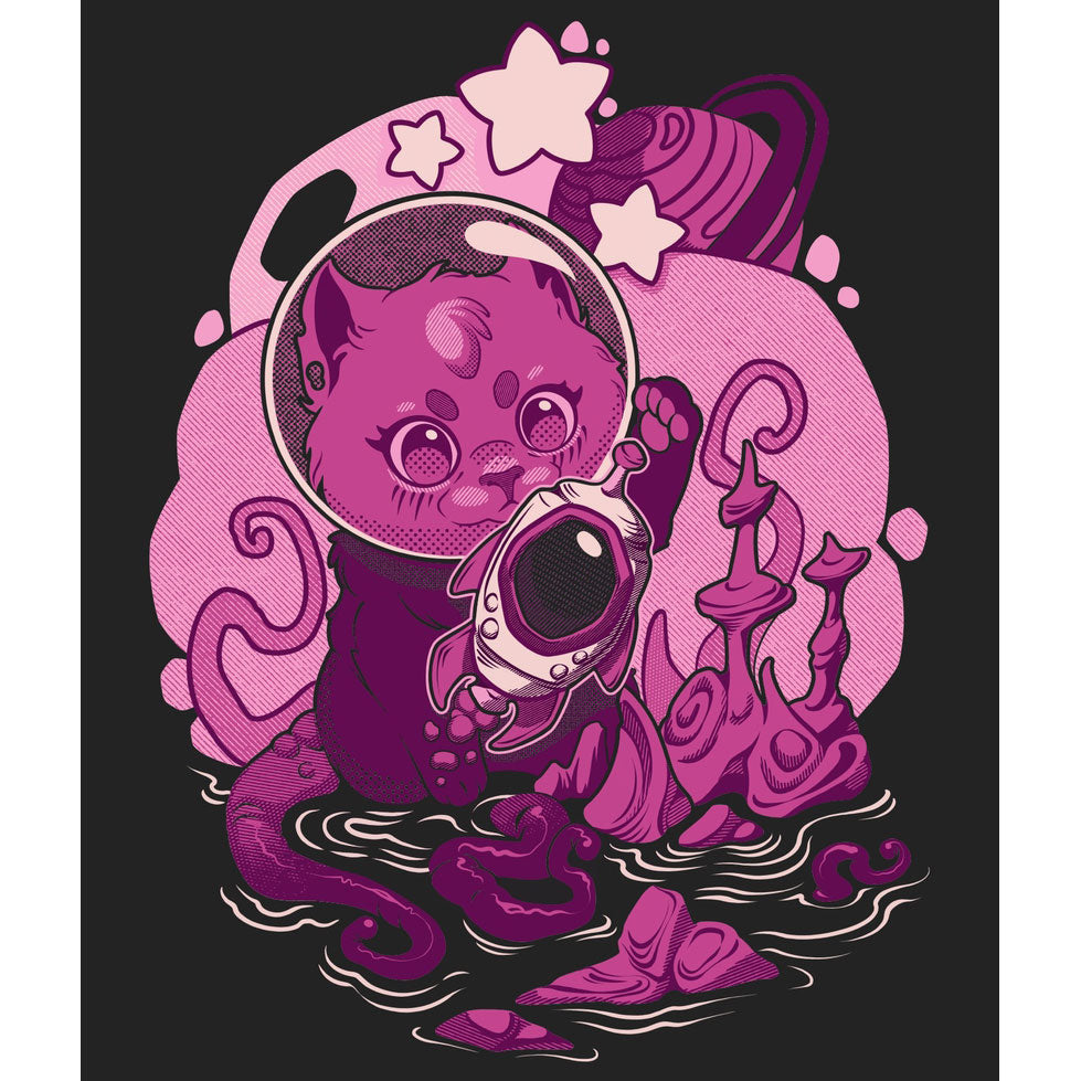 Fingers Duke Space Cat Black T-Shirt