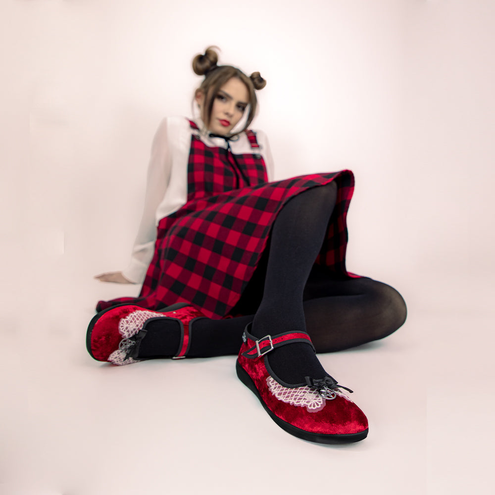 Hot Chocolate Design Chocolaticas® Sabrina Velvet Mary Jane Flat