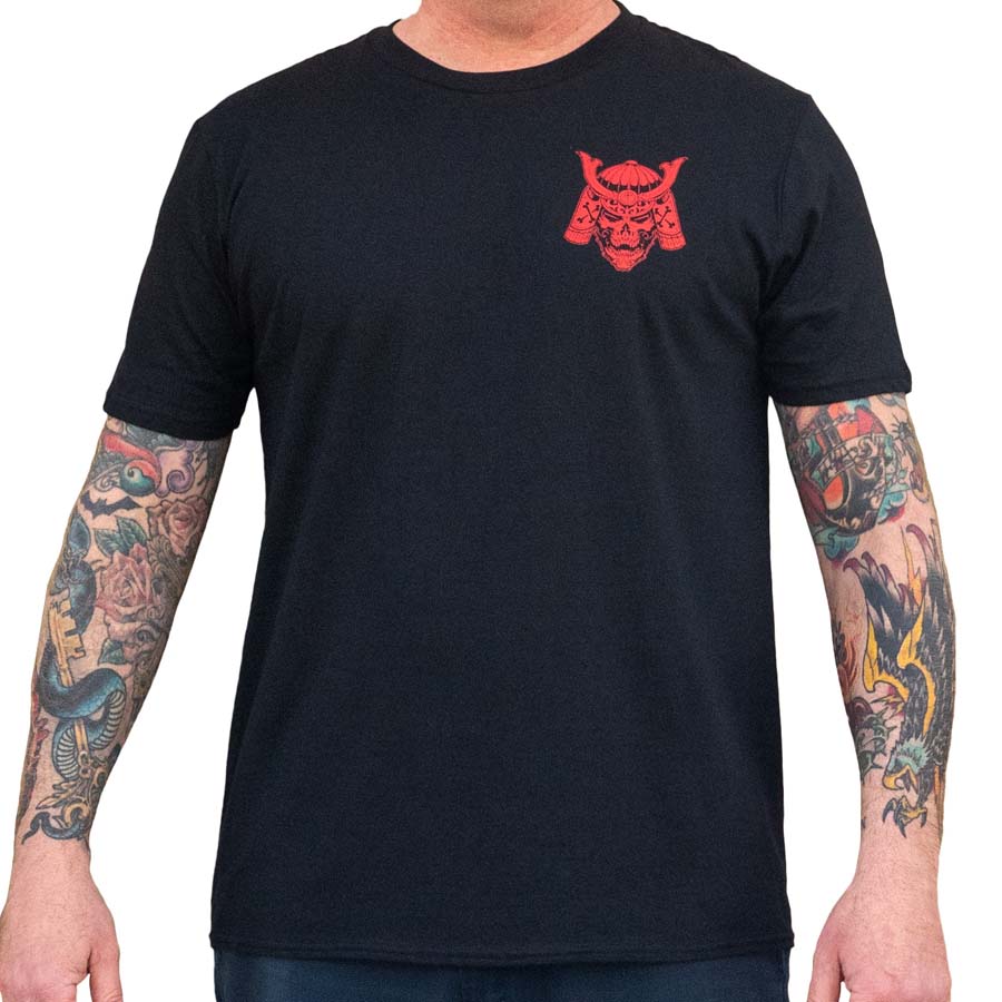 Black Market Art Red Samurai Skull Tee