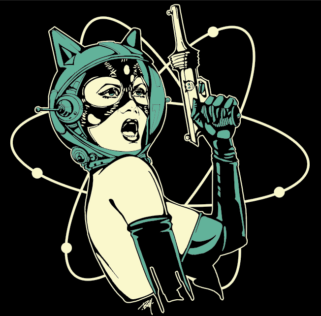 Lowbrow Art Space Pussy Catwoman Tee