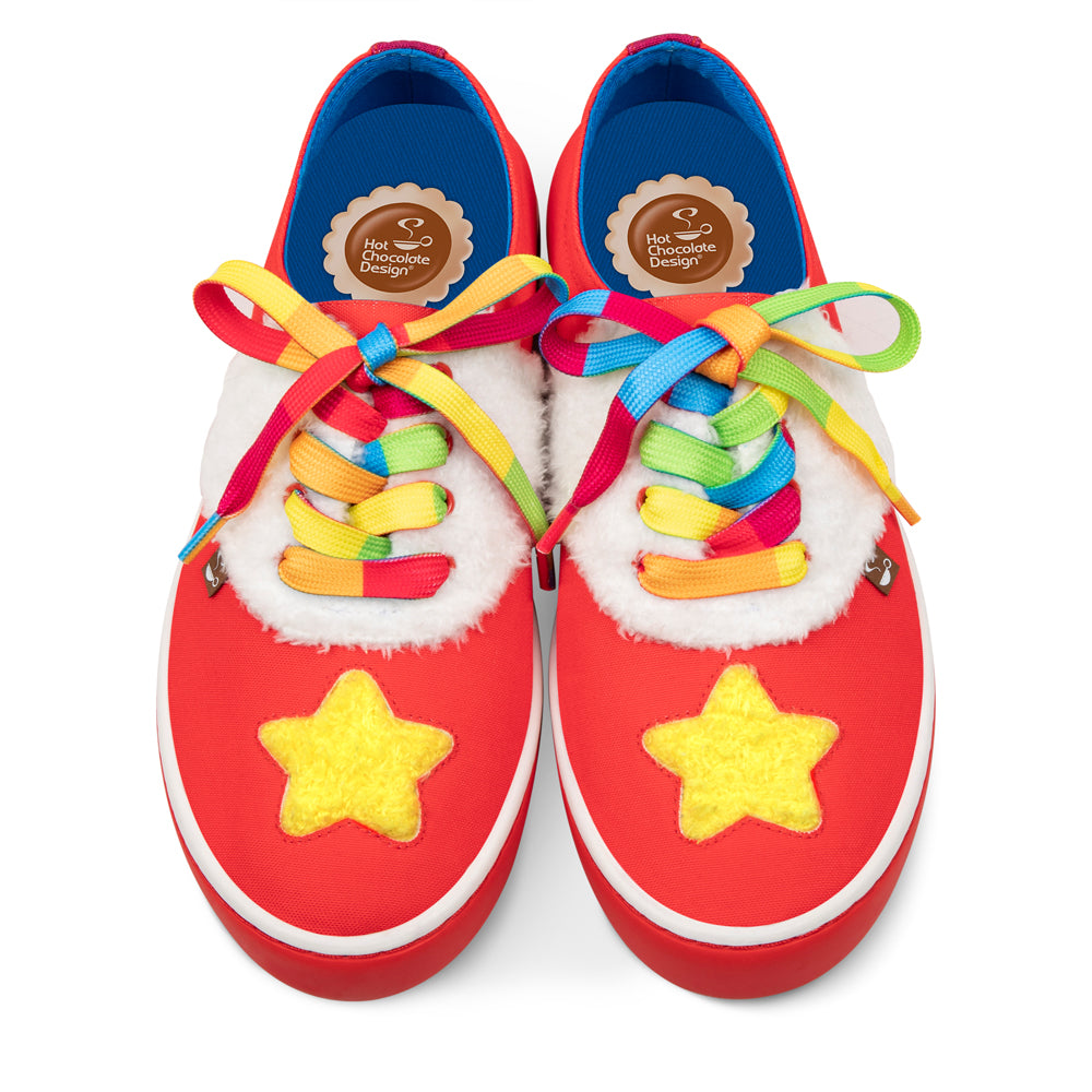Hot Chocolate Design Star Fluff Red Casual Sneaker