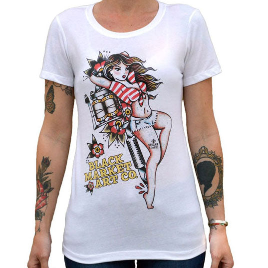 Black Market Art Tattoo Tradition Pinup Girl Tee