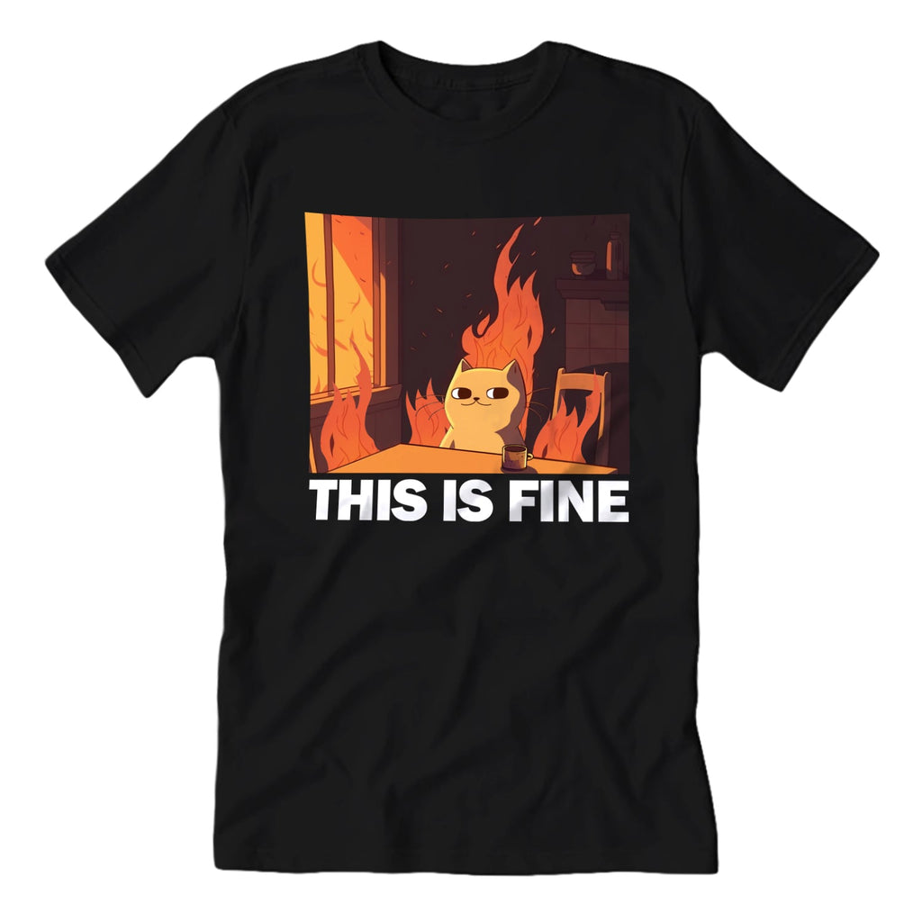 Original Underground This Is Fine Cat Tee