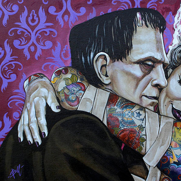 Lowbrow Art Undying Love Frankenstein Bride Fine Art Print 18X12"