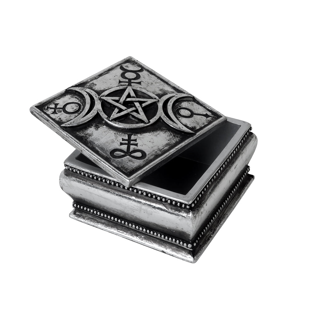Alchemy Gothic Triple Moon Lidded Trinket Box V92
