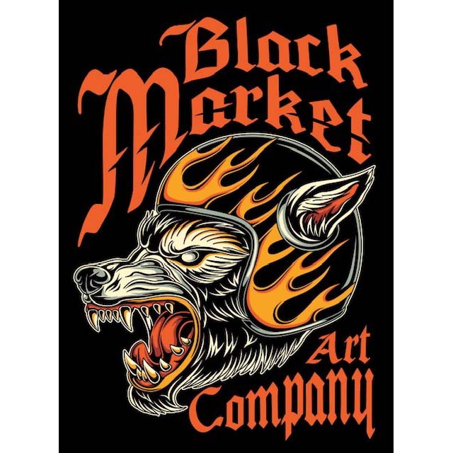 Black Market Art Wolf Speed Biker Tee