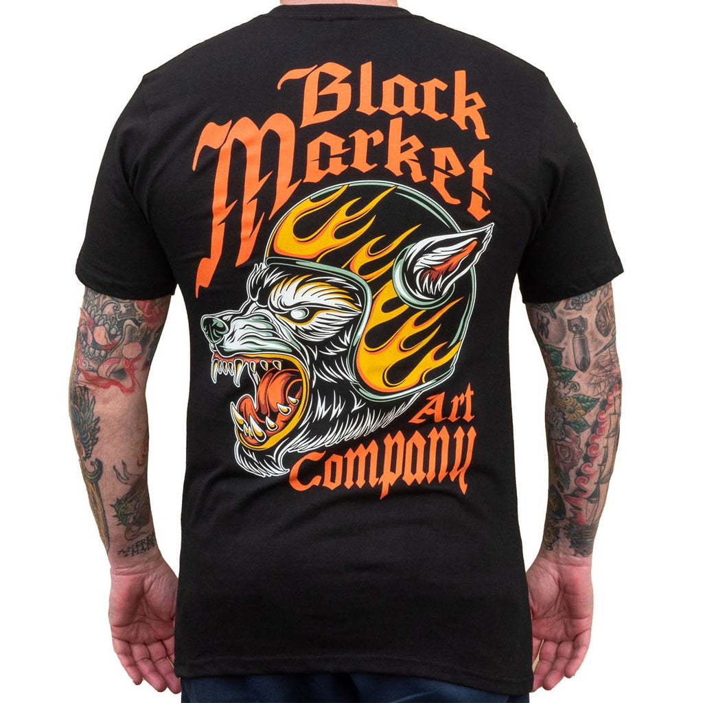 Black Market Art Wolf Speed Biker Tee
