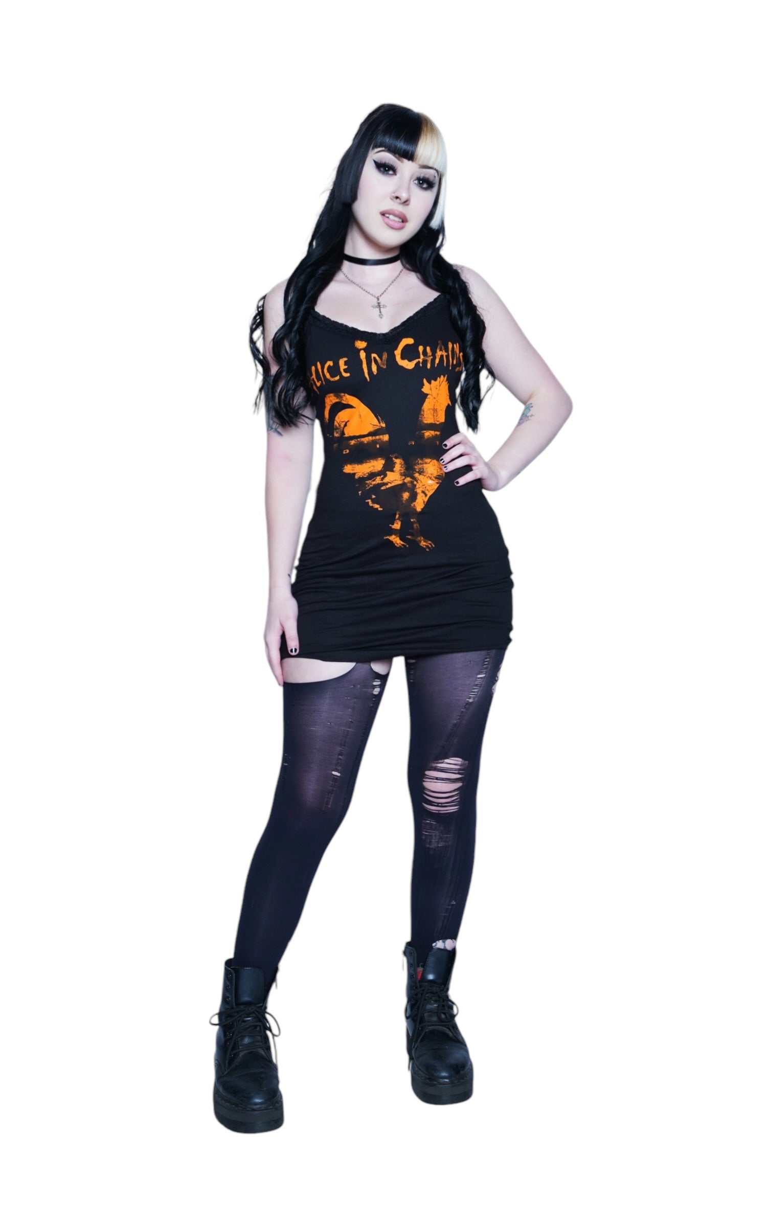 Vera's Eyecandy Alice in Chains Rooster Lace Strap Dress