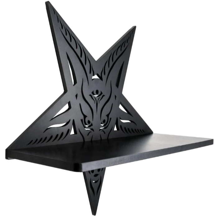 Kreepsville 666 Baphomet Black Wall Shelf