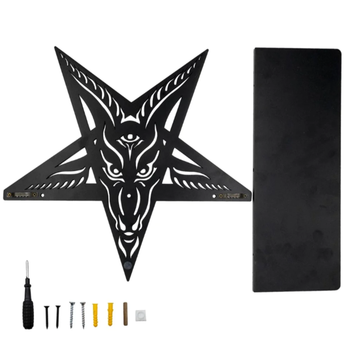 Kreepsville 666 Baphomet Black Wall Shelf