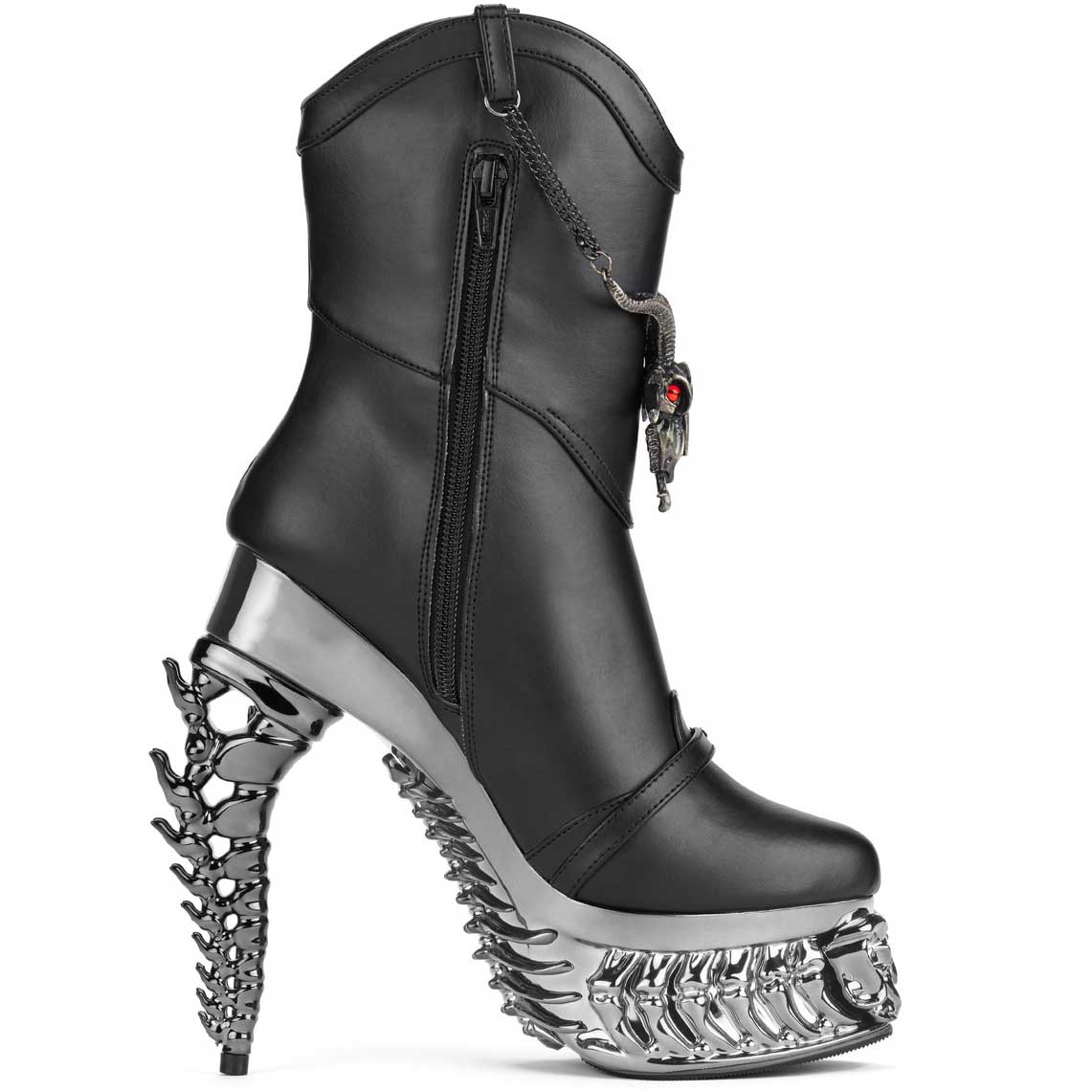 Hades + Alchemy BAPHOMETICA Black Mid Calf Boots 5" Heel 6-12